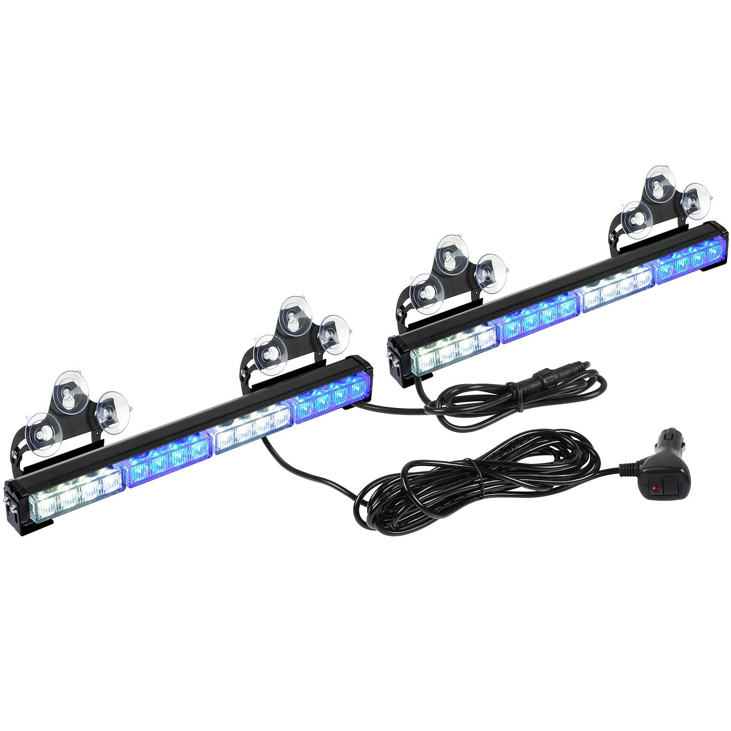 Aspl 2X16.8 Inch Emergency Flashing Led Traffic Advisor Strobe Light Bar 32Led 26 Flash Patterns Interior Safety Warning Lights 