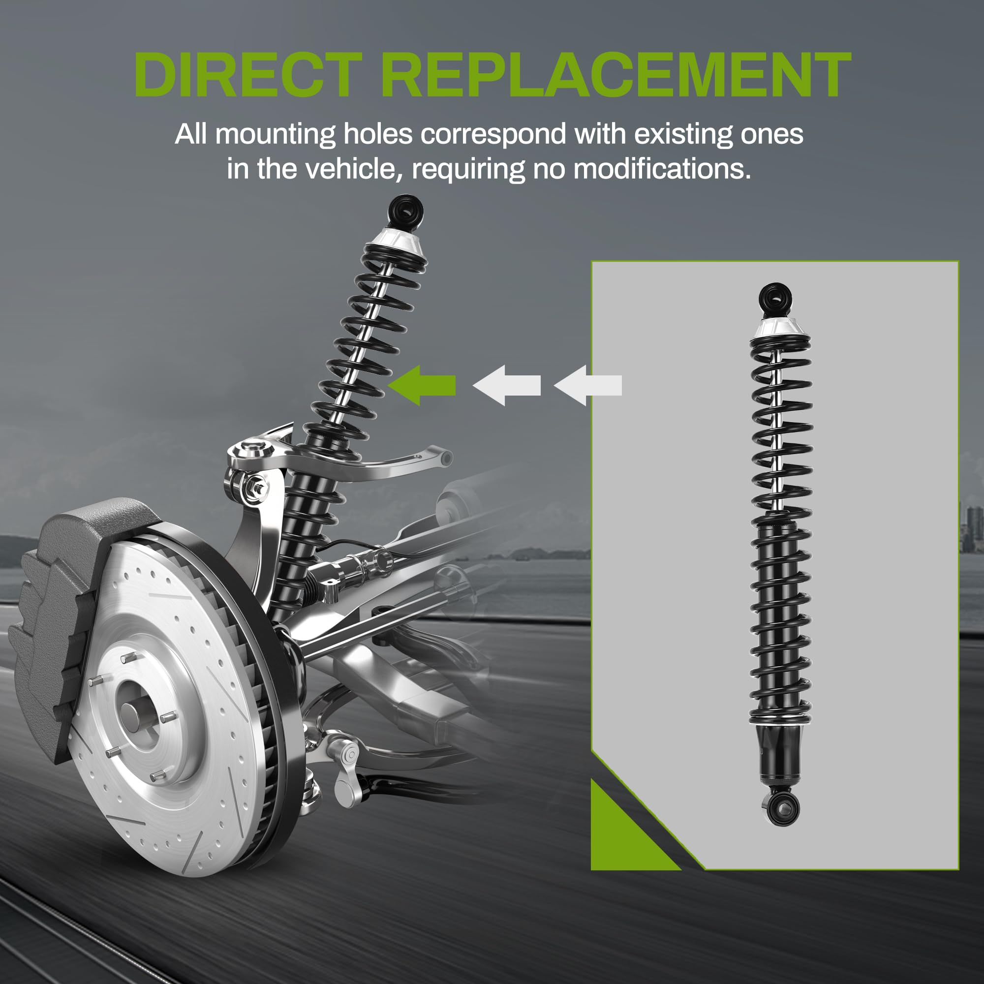 Autosaver88 Rear Load Shocks And Strut Compatible With 2000-2006 Chevy Suburban 1500, 2000-2006 Chevy Tahoe, 2000-2006 Gmc Yukon