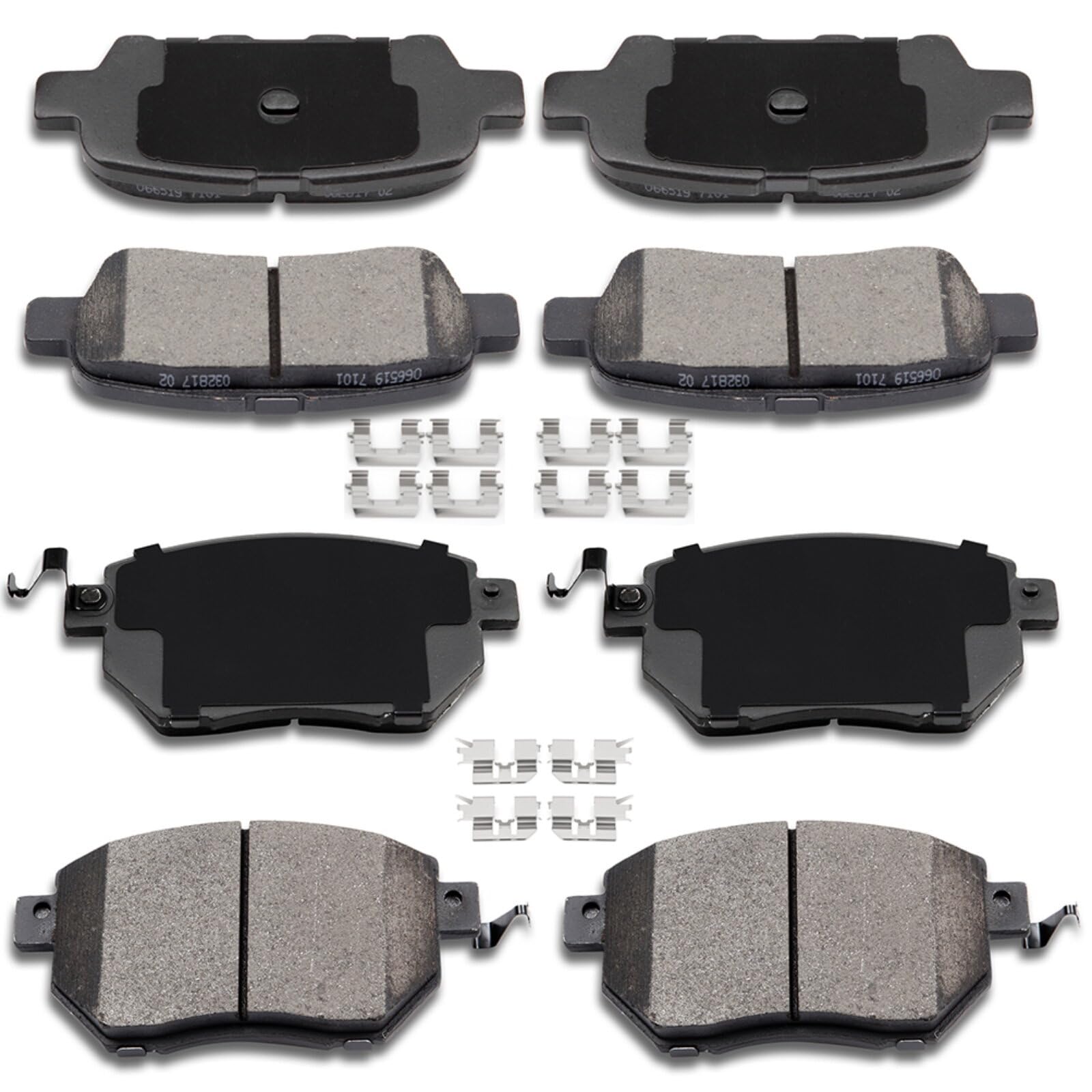 Cciyu D905 D969 Front & Rear Ceramic Disc Brake Pads Kit - For Nissan Altima 2005-2006, Maxima 2004-2008, Murano 2003-2007, 2009