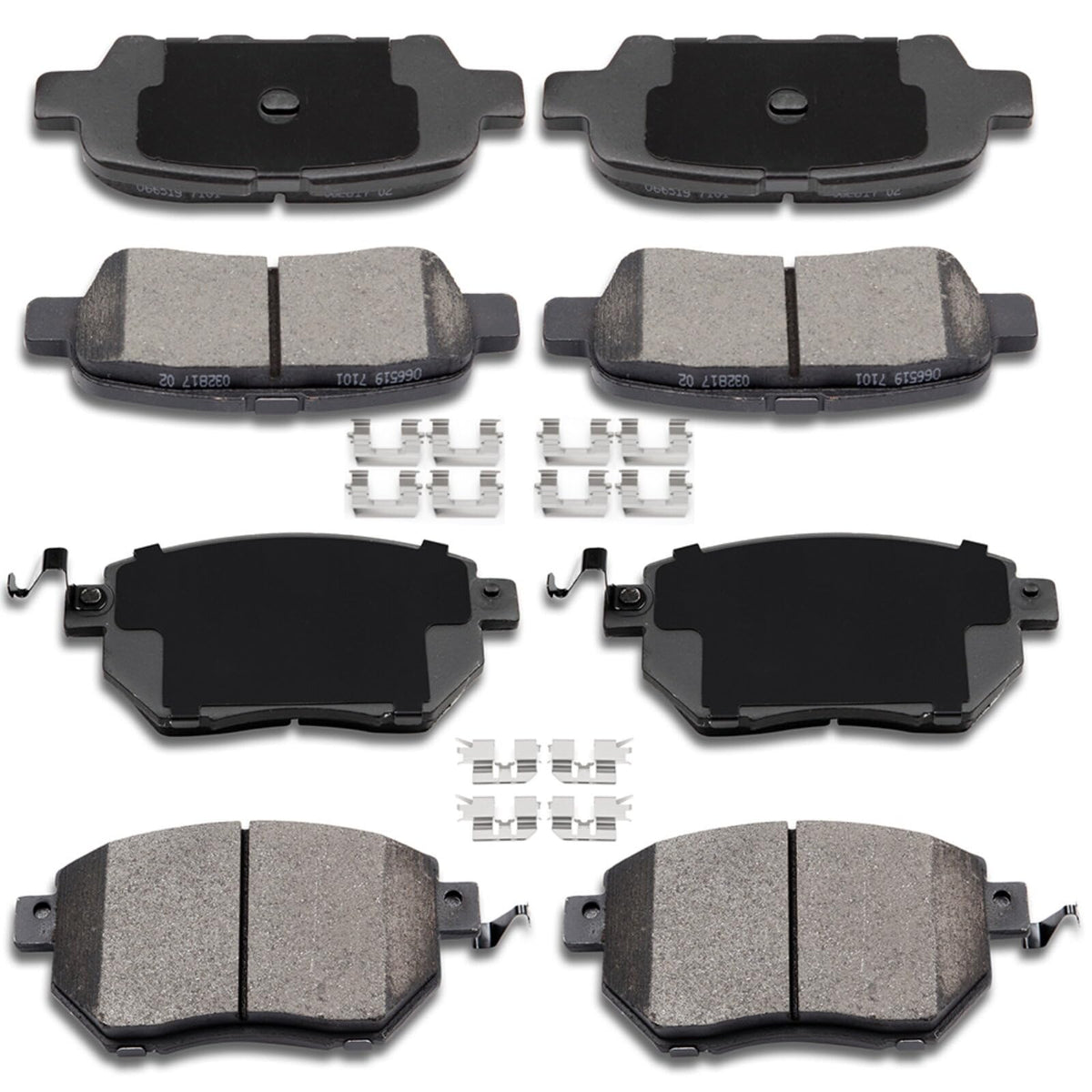 Cciyu D905 D969 Front & Rear Ceramic Disc Brake Pads Kit - For Nissan Altima 2005-2006, Maxima 2004-2008, Murano 2003-2007, 2009