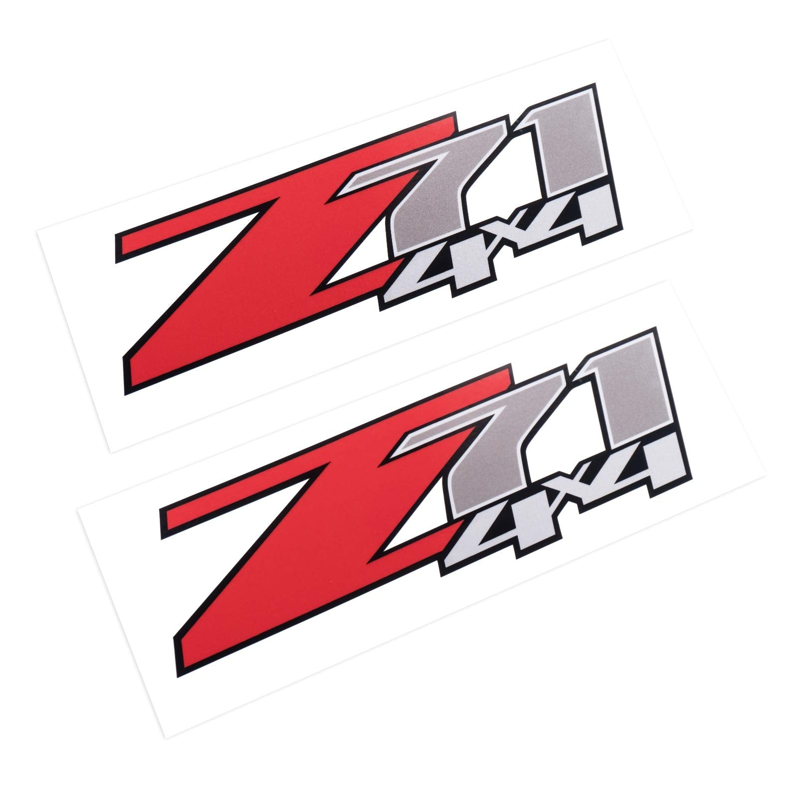 2Pcs Z71 4X4 Decals For Silverado Z71 1500 2500 Gmc Sierra Suburban Stickers (Red)