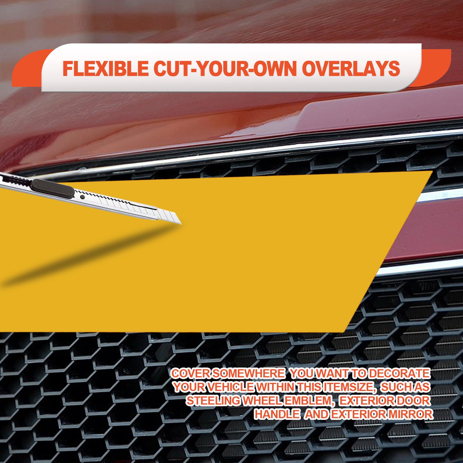 3PCS Gold Cut Your-Own Emblem Overlay DIY Decals for Chevy Compatible with Bowtie Logo Wrap Stickers