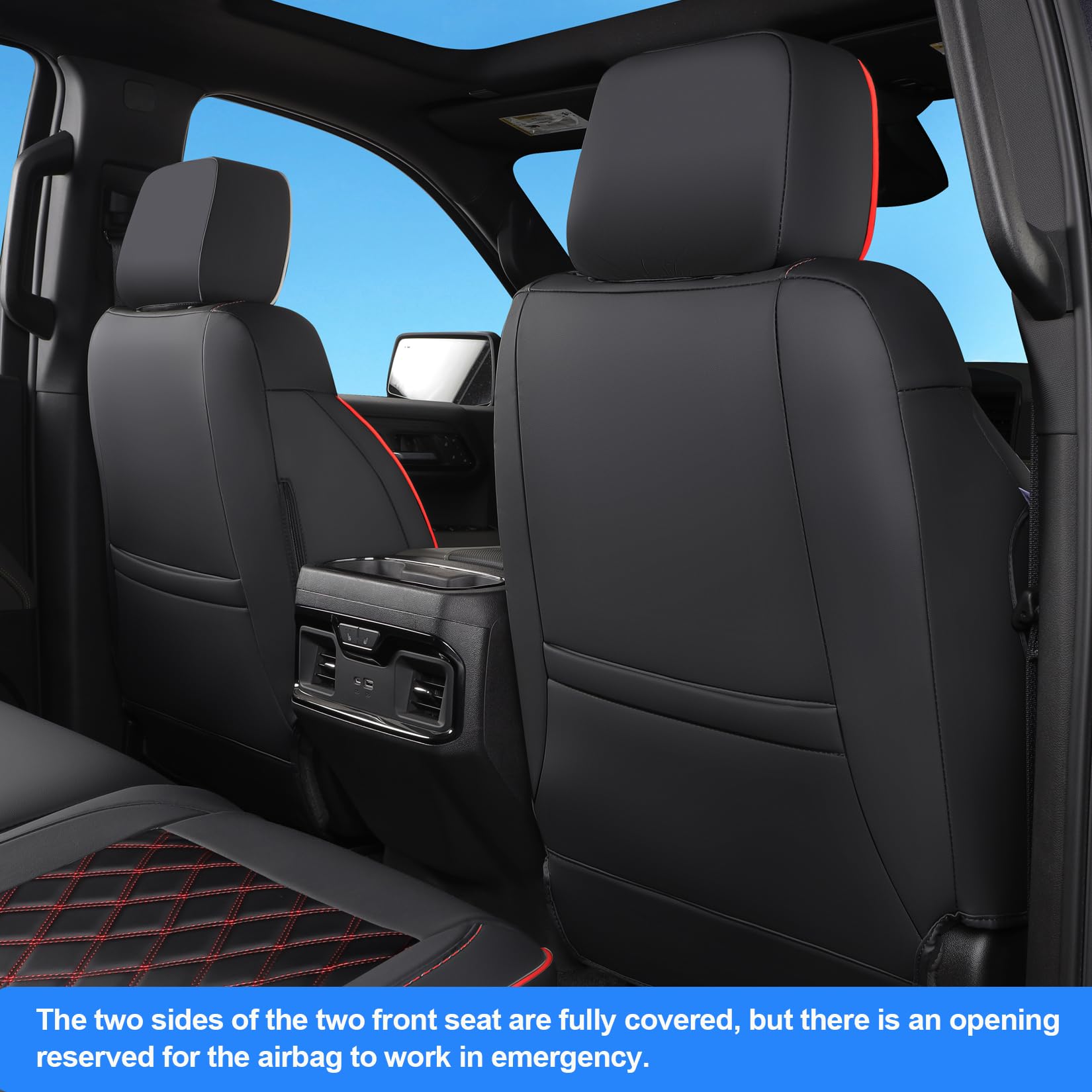 Tandi Fit For Silverado & Gmc Sierra Seat Covers With Faux Leather For 2019 2020 2021 2022 2023 2024 2025 Chevy Silverado & Gmc