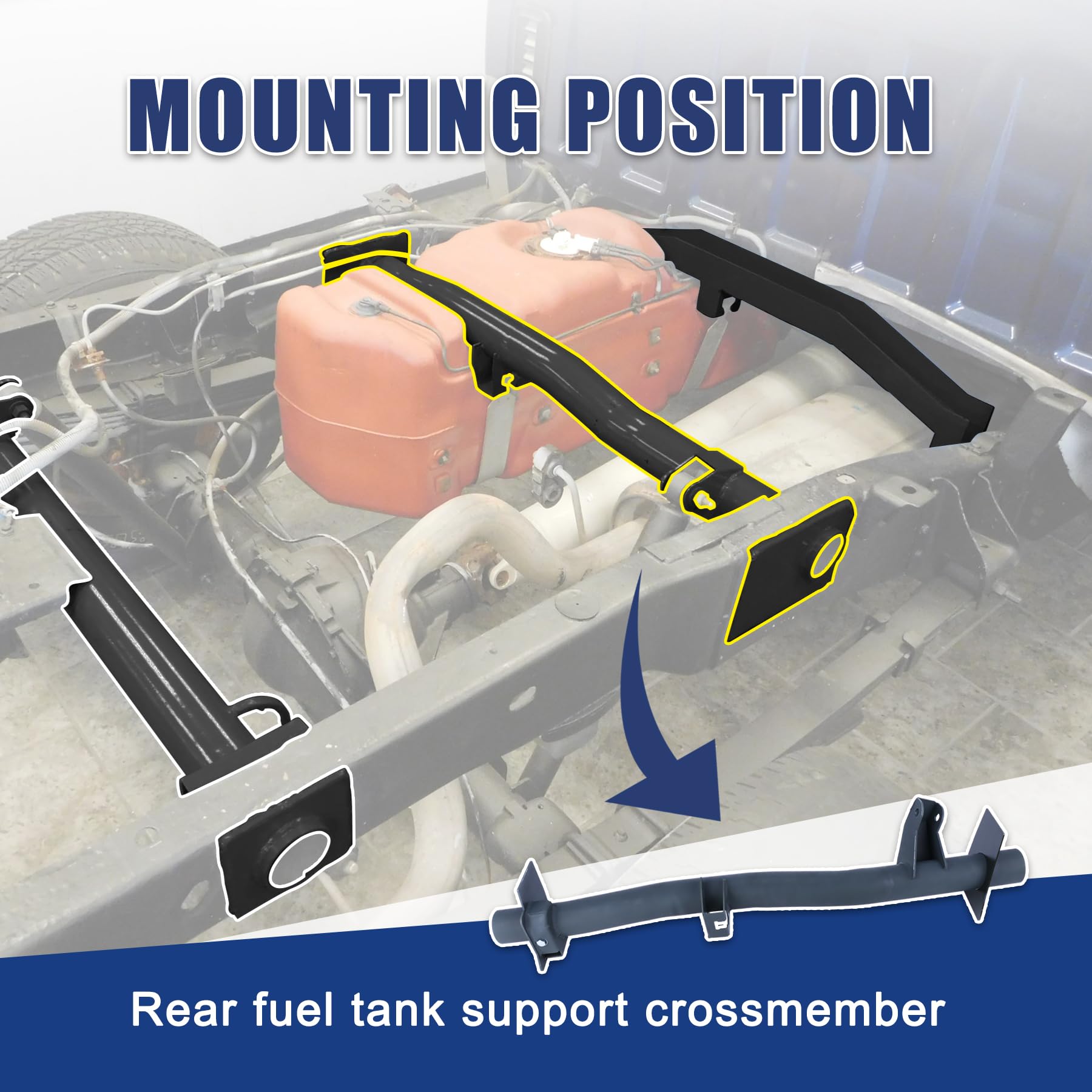 Mountainpeak Rear Fuel Tank Support Crossmember Fit for 2007-2014 Chevy Silverado 1500 GMC Sierra 1500