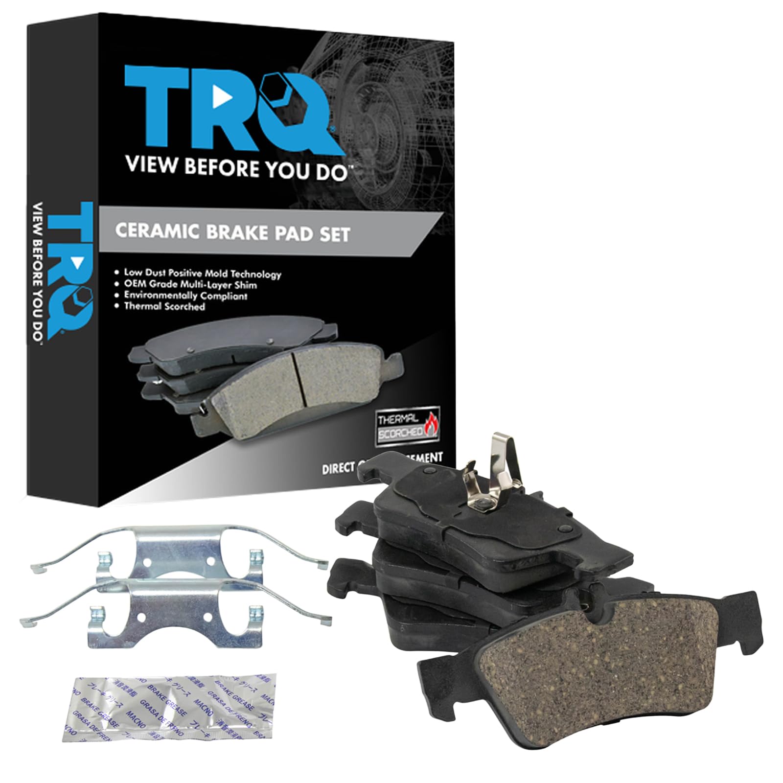 TRQ Brake Pad Premium Ceramic Rear Kit for Mercedes Benz CL E S SL Series