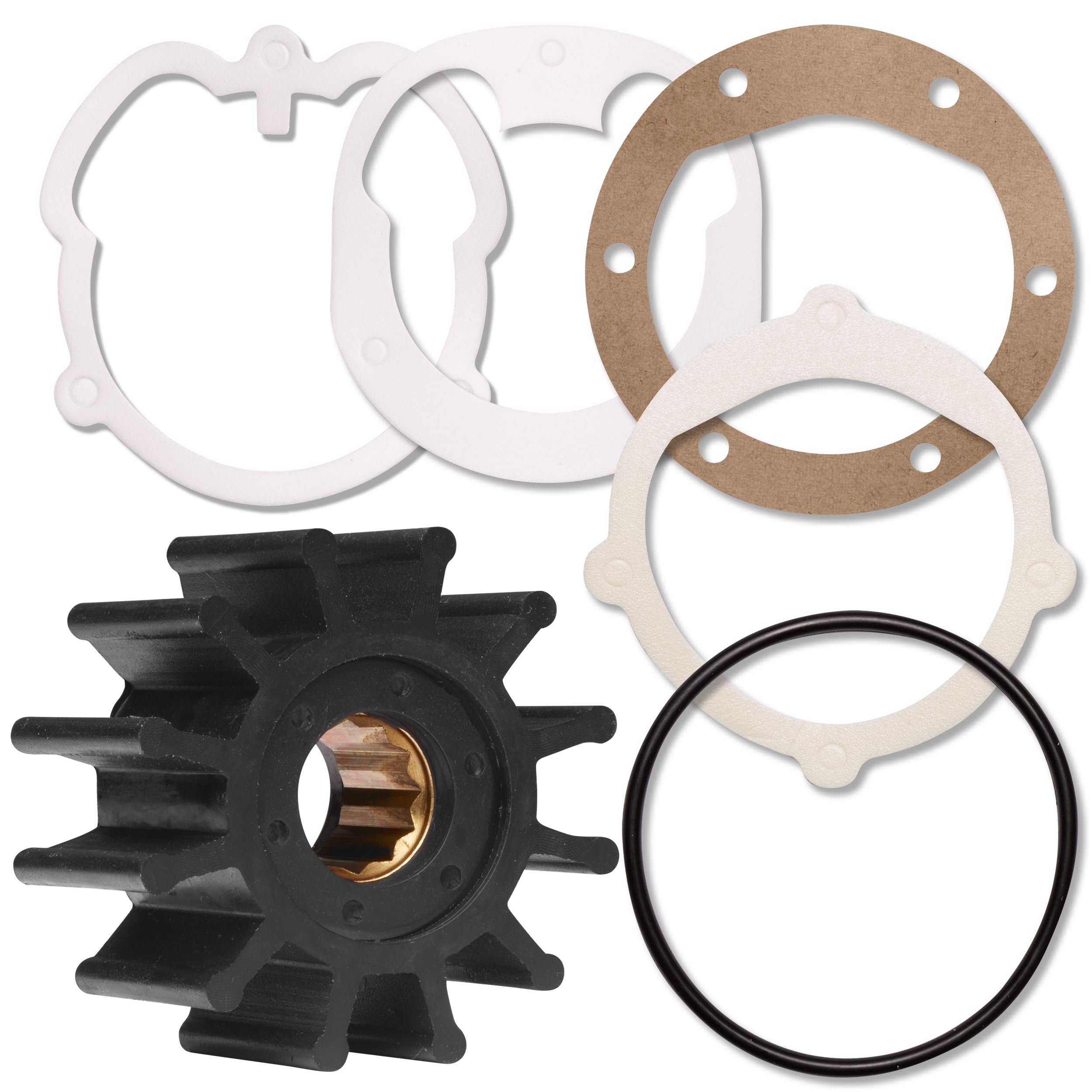 Water Pump Impeller for Johnson 091027B, Volvo Penta 3.0, 4.3, 5.0, 5.7 V6 V8 engines Jabsco 12100001 Sierra 183081 183277 3