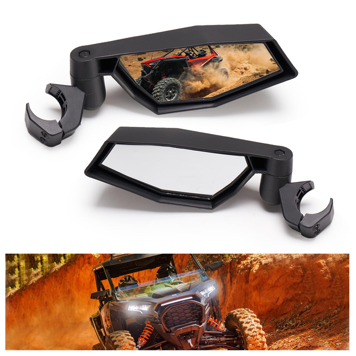 KIWI MASTER Side Mirrors Compatible for 2024 Polaris RZR XP 1000 Accessories, 2014-2023 RZR XP 1000 900 S Turbo Trail Adjustable