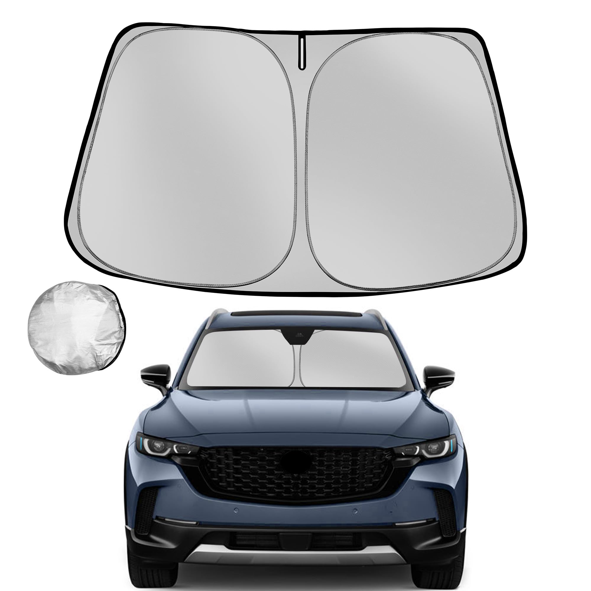 Fonowka Windshield Sun Shade For 2023-2025 Mazda Cx50 Cx-50 Foldable Sun Sunshade For Car Front Window Blocks Uv Rays And Heat A