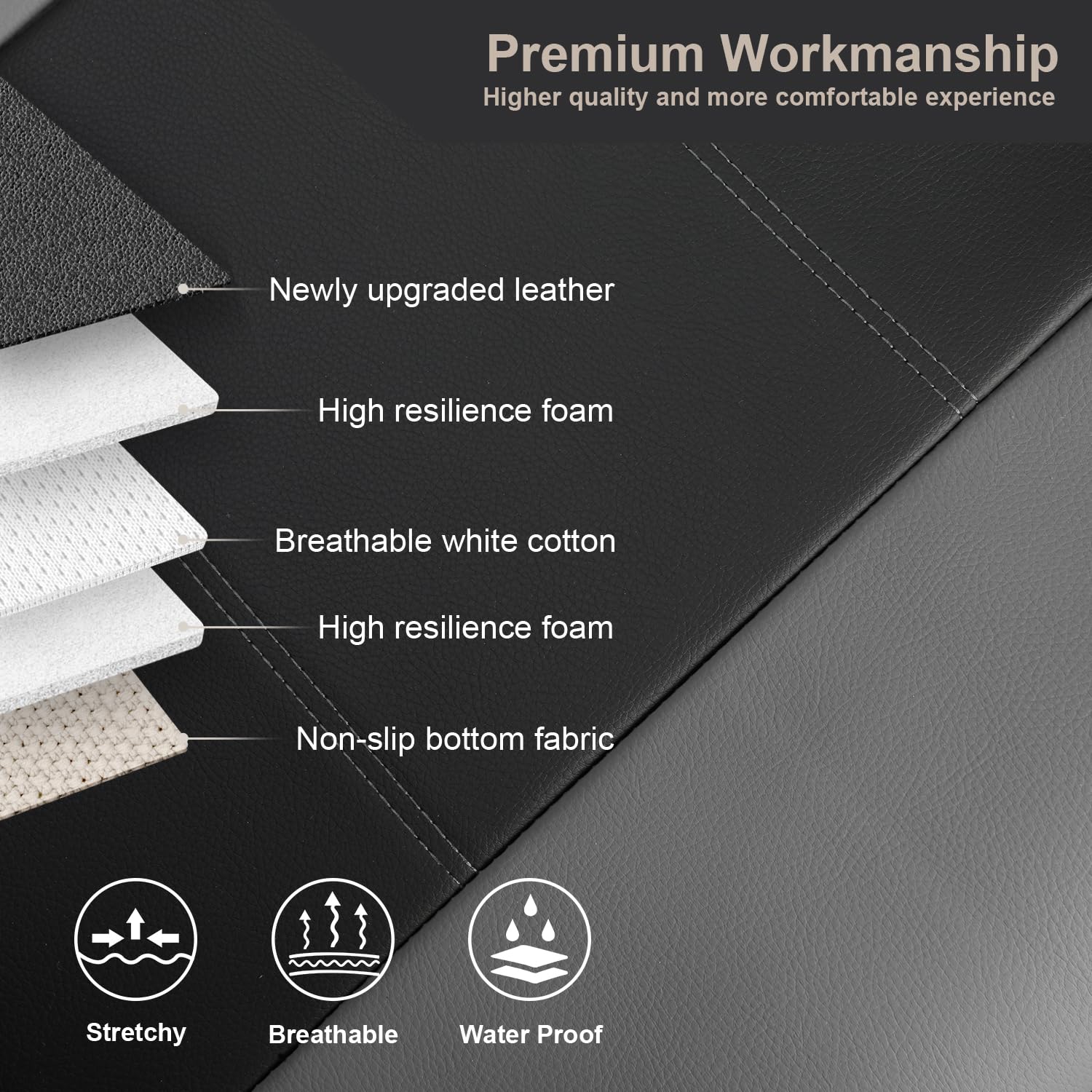 Giant Panda Front Car Seat Cover Customized Fit Chevy Silverado 1500 2500 3500 Trucks Seat Protectors (Grey+Black) 2-Pack