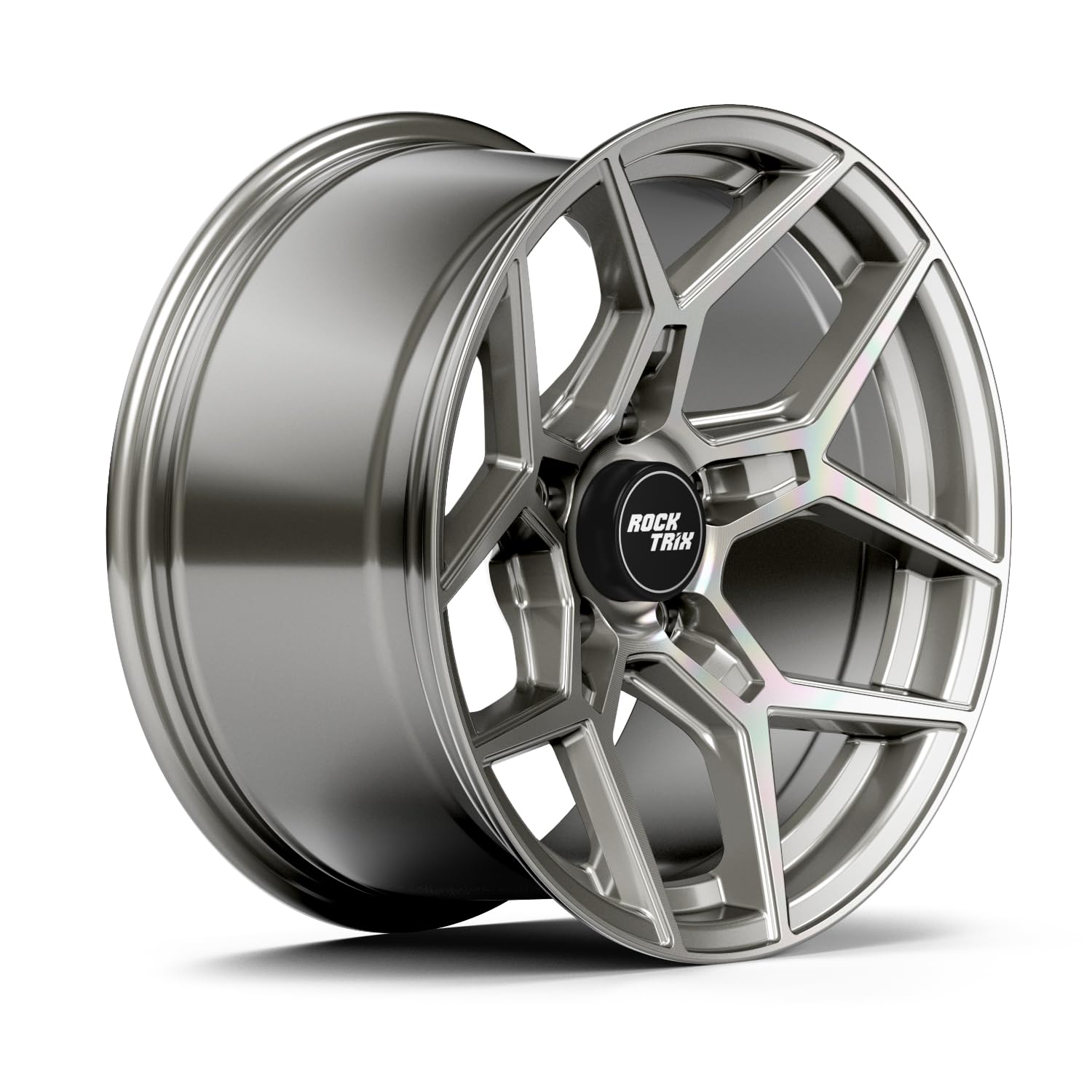 Rocktrix Rt105 18 Inch Wheel Compatible With Jeep Wrangler Jk Jl 18X9 5X5 Wheels (-12Mm Offset, 4.5'' Backspace) 5X5 Pcd, 71.5Mm