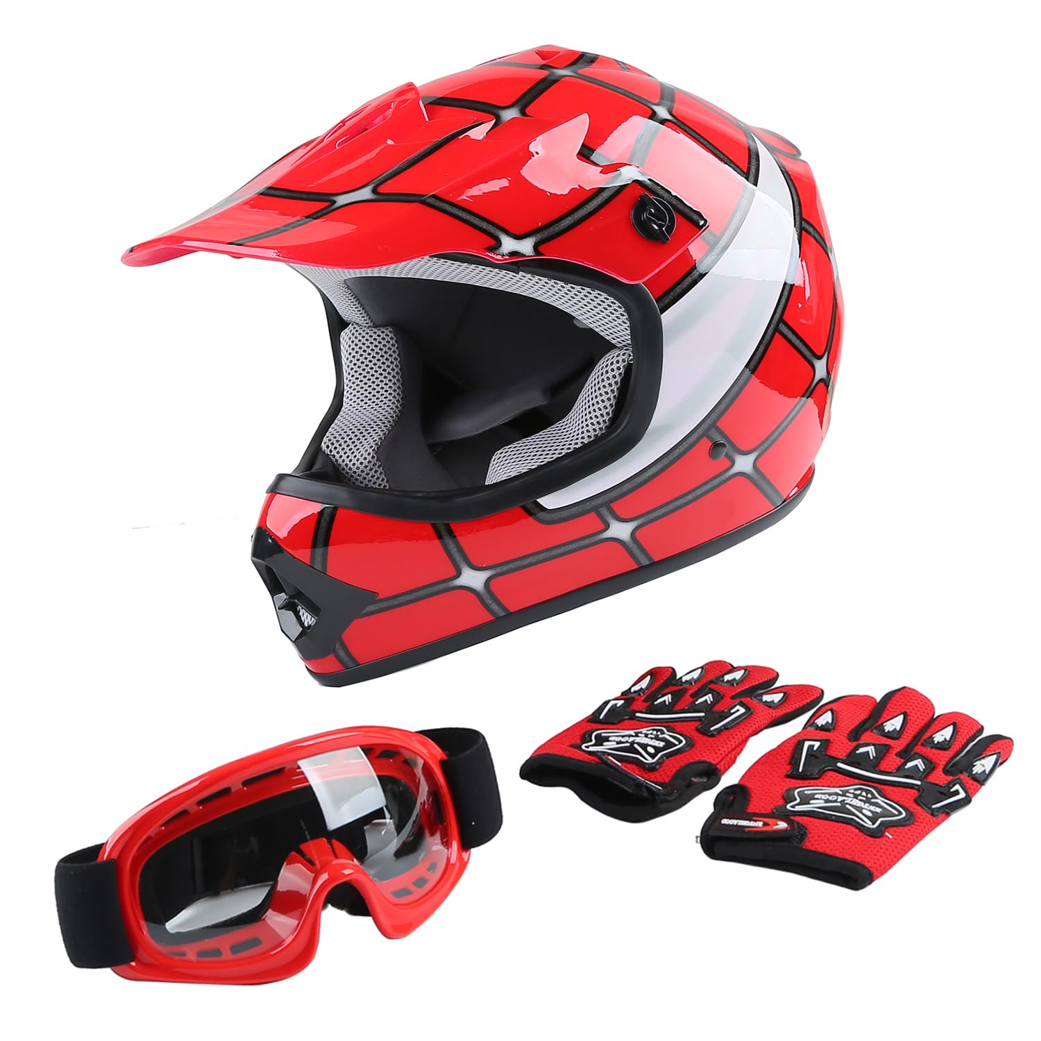 Tct-Motorparts Dot Youth Kids Motorcycle Four Wheeler Riding Racing Helmet Motocross Atv Helmets Offroad Street Dirt Bike Go-Kar