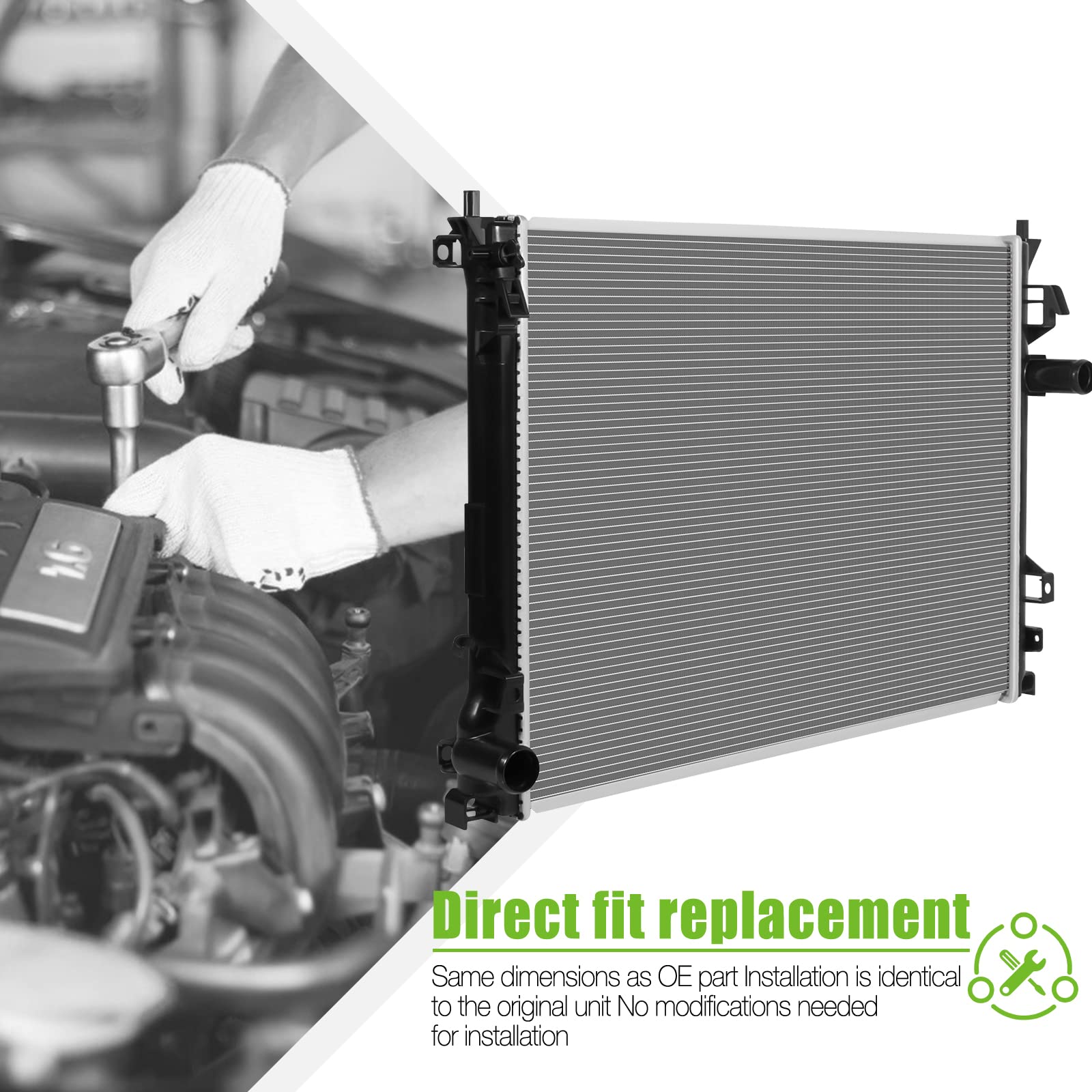 Scitoo 2766 Radiator Fit 2005-2008 For Chrysler For 300 2.7L 2005-2008 For Chrysler For 300 3.5L 2005-2008 For Chrysler For 300 5.7L 2005-2008 For Chrysler For 300 6.1L