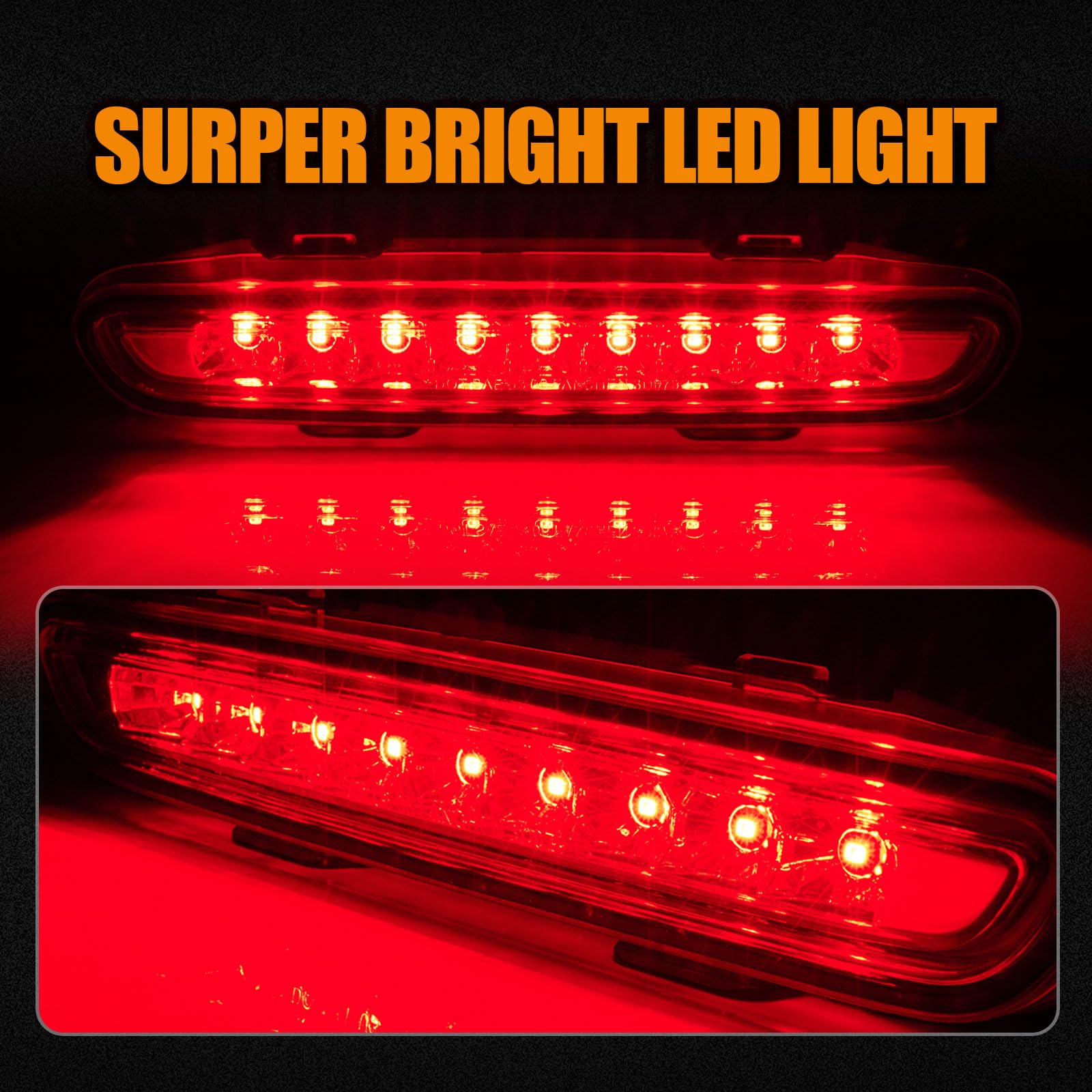 Cxdar Third 3Rd Brake Light Led For 2006-2010 Dodge Charger, High Mount Rear Brake Lights Assembly For 06-10 Charger, Waterproof