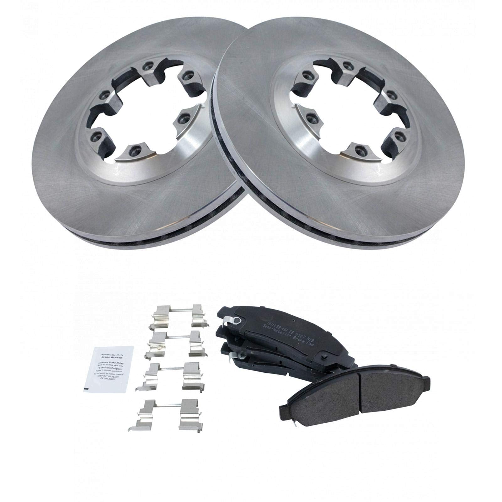 Trq Front Brake Pad & Rotor Kit Brake Pads Brake Rotor Semi-Metallic Compatible With 2004-2008 Chevrolet Colorado Gmc Canyon 200