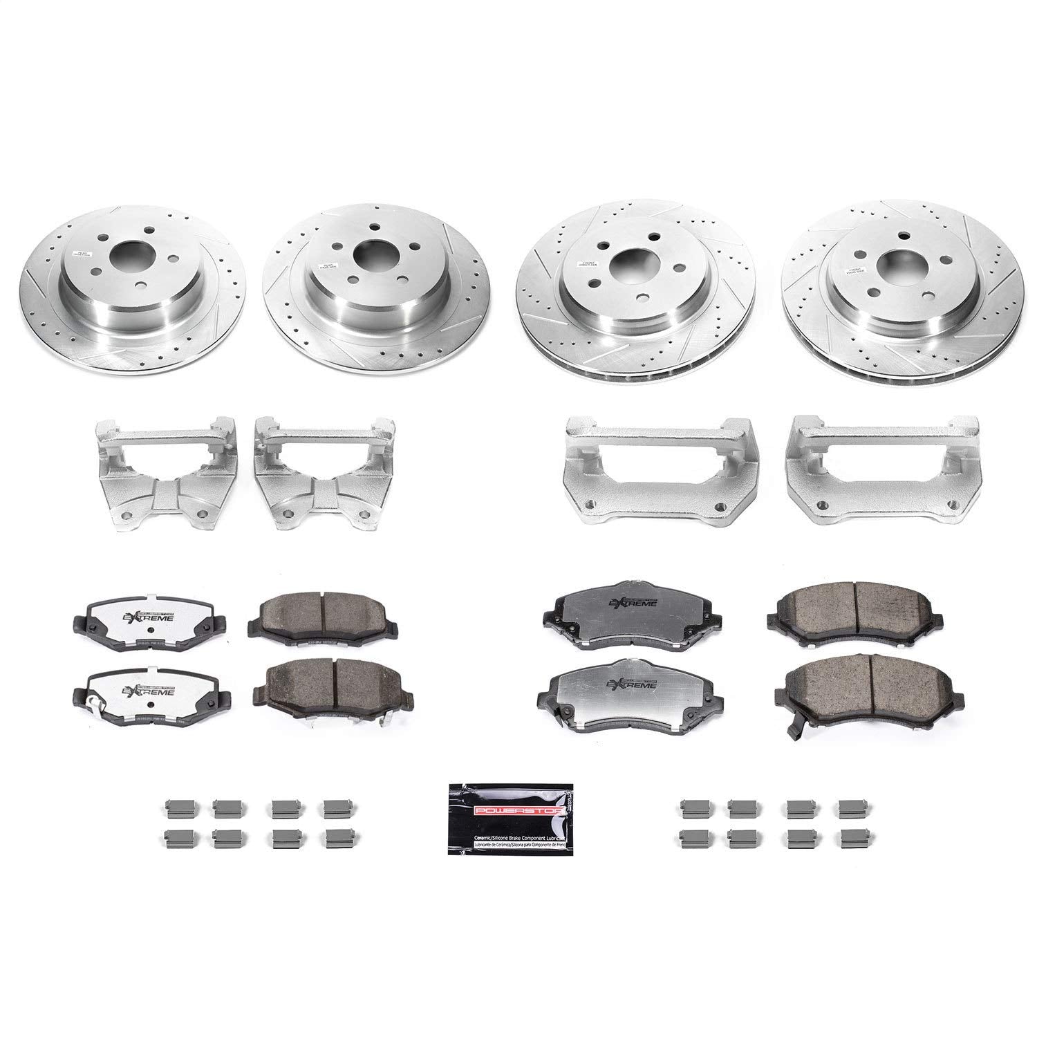 Power Stop BBK-JK-001 Front and Rear Big Brake Conversion Kit - For 2007 2008 2009 2010 2011 2012 2013 2014 2015 2016 2017 2018 