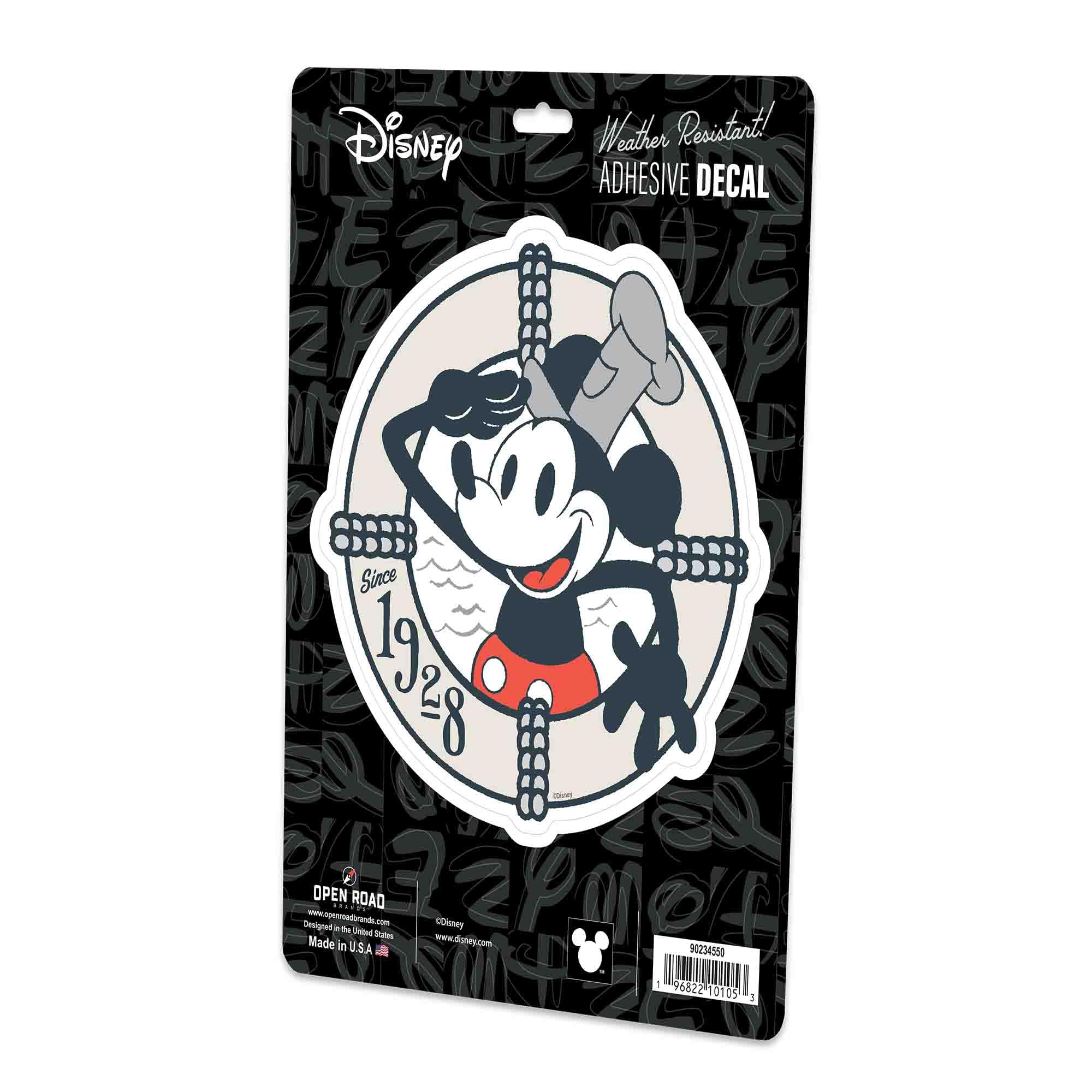 Disney Mickey Mouse Adhesive Vinyl Decal - Vintage Steamboat Willie Sticker for Car - Perfect for Disney Fans