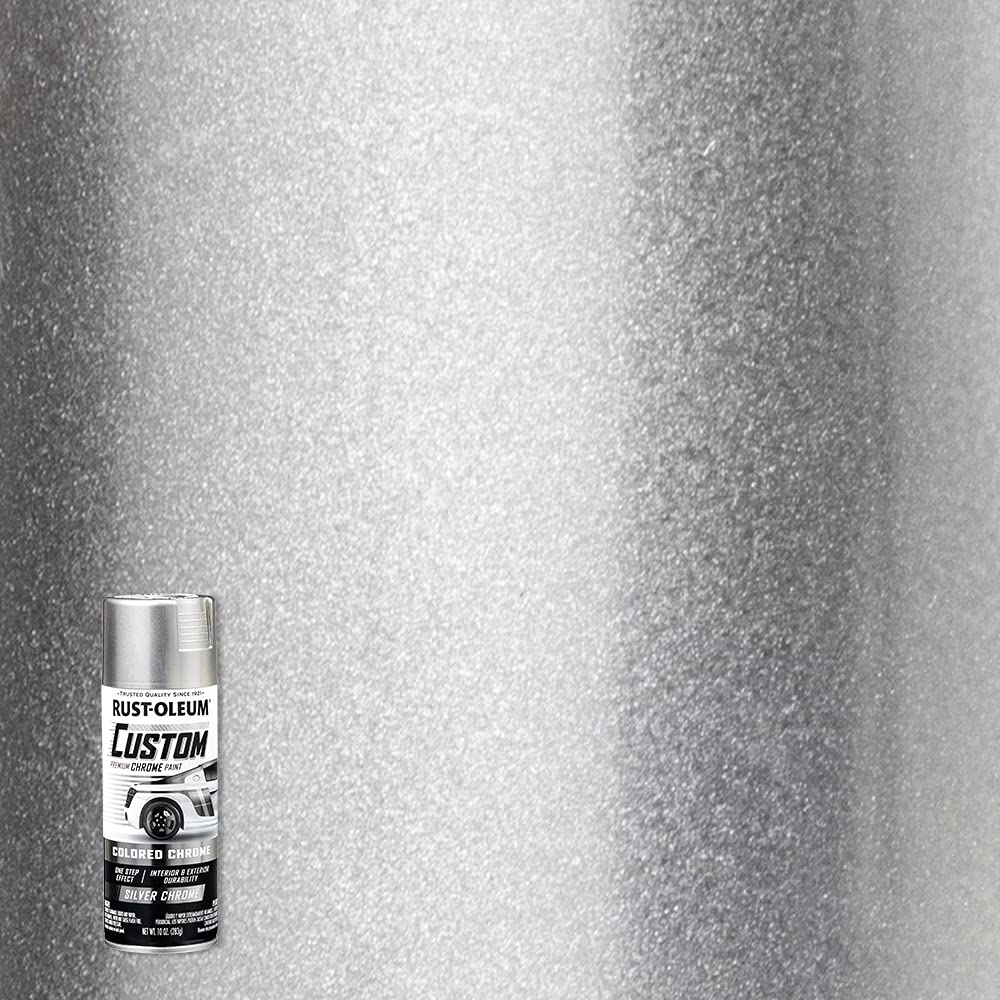 Rust-Oleum Automotive Custom Chrome Spray Paint, 10 oz, Silver, 6 Pack, Model 340558-6PK