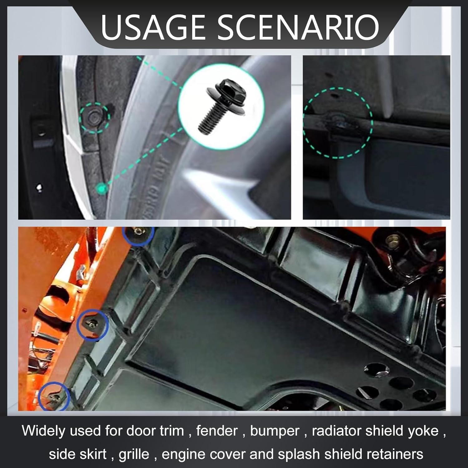 neynavy 35 PCS Engine Under Cover Splash Shield Body Bolts Screws, Bumper Fender Liner Push Retainer Fastener Rivet Clips Extrud