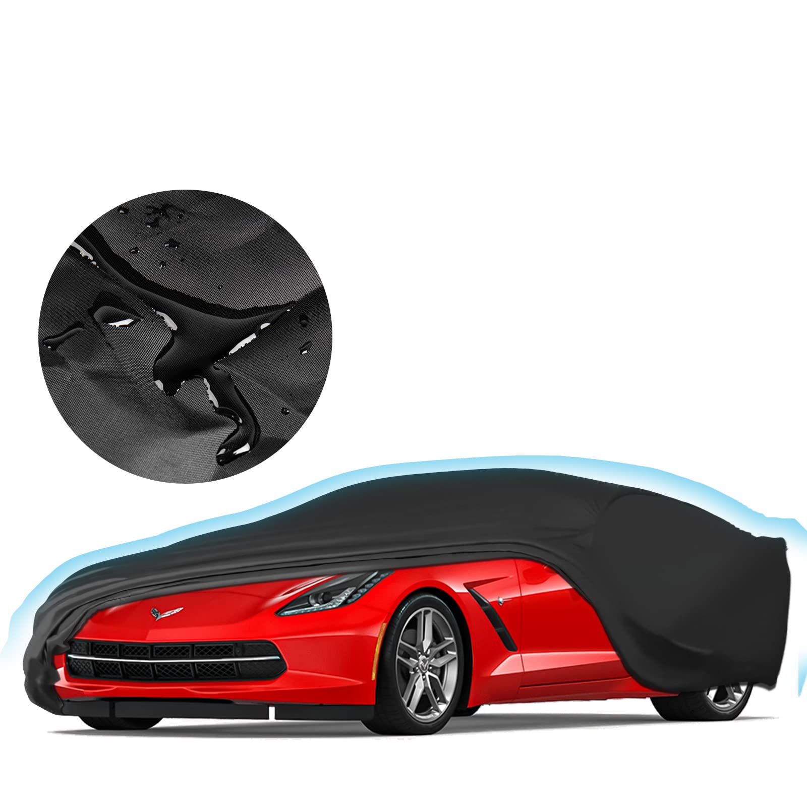 Proadsy 2025 Upgrade Car Cover Compatible With C7 Corvette 2014-2019 Windproof All Weather Waterproof Sun Rain Uv Dust Snow Prot
