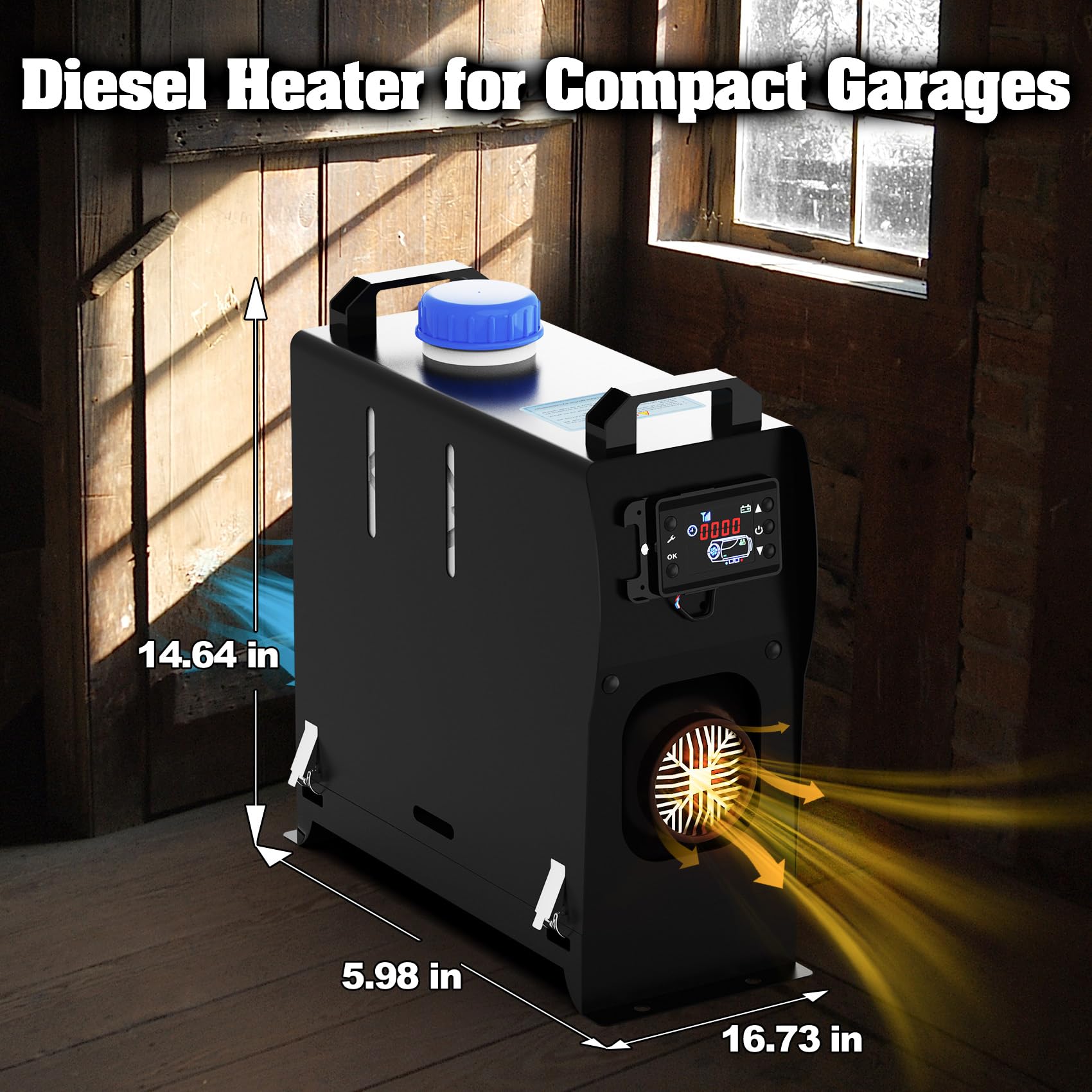 RONPOW 8KW Diesel Heater, 12V/24V All in One Portable Diesel Air Heaters with 5L Tank, Remote Control, LCD Display and Silencer