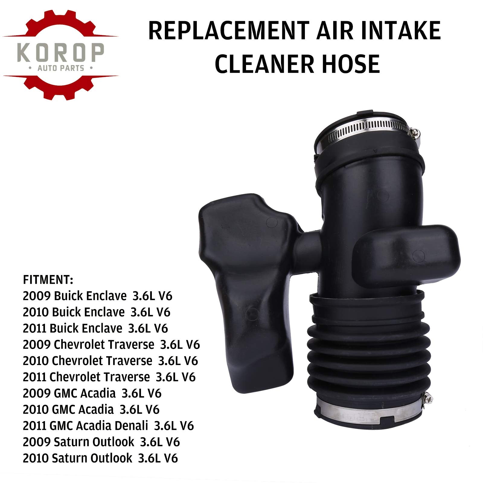 Air Intake Cleaner Hose Replaces# 25783713 Fits For 2009 2010 2011 Buick Enclave Chevy Traverse Gmc Acadia Saturn Outlook, Intake Boot Tube Outlet Duct