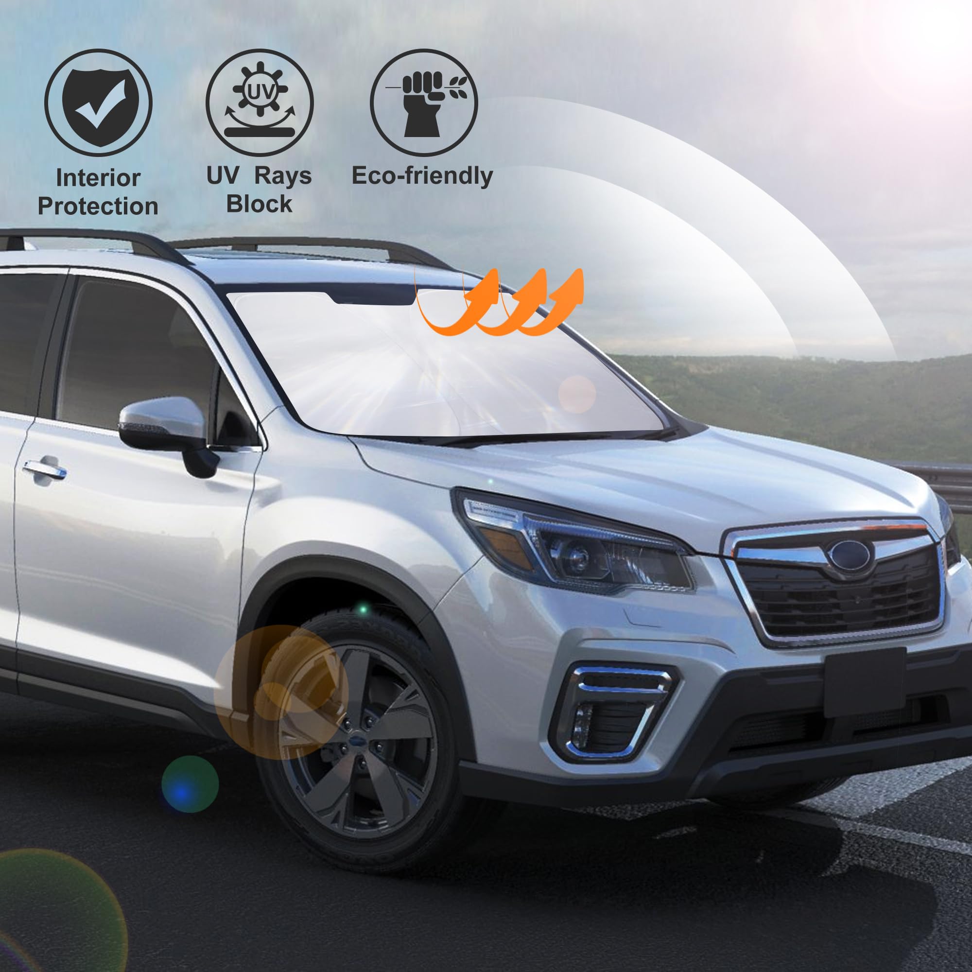 Windshield Sun Shade Custom Fit 2019-2024 2025 Subaru Forester Accessories(Crossover, Base, Premium, Sport, Limited) Front Sunsh