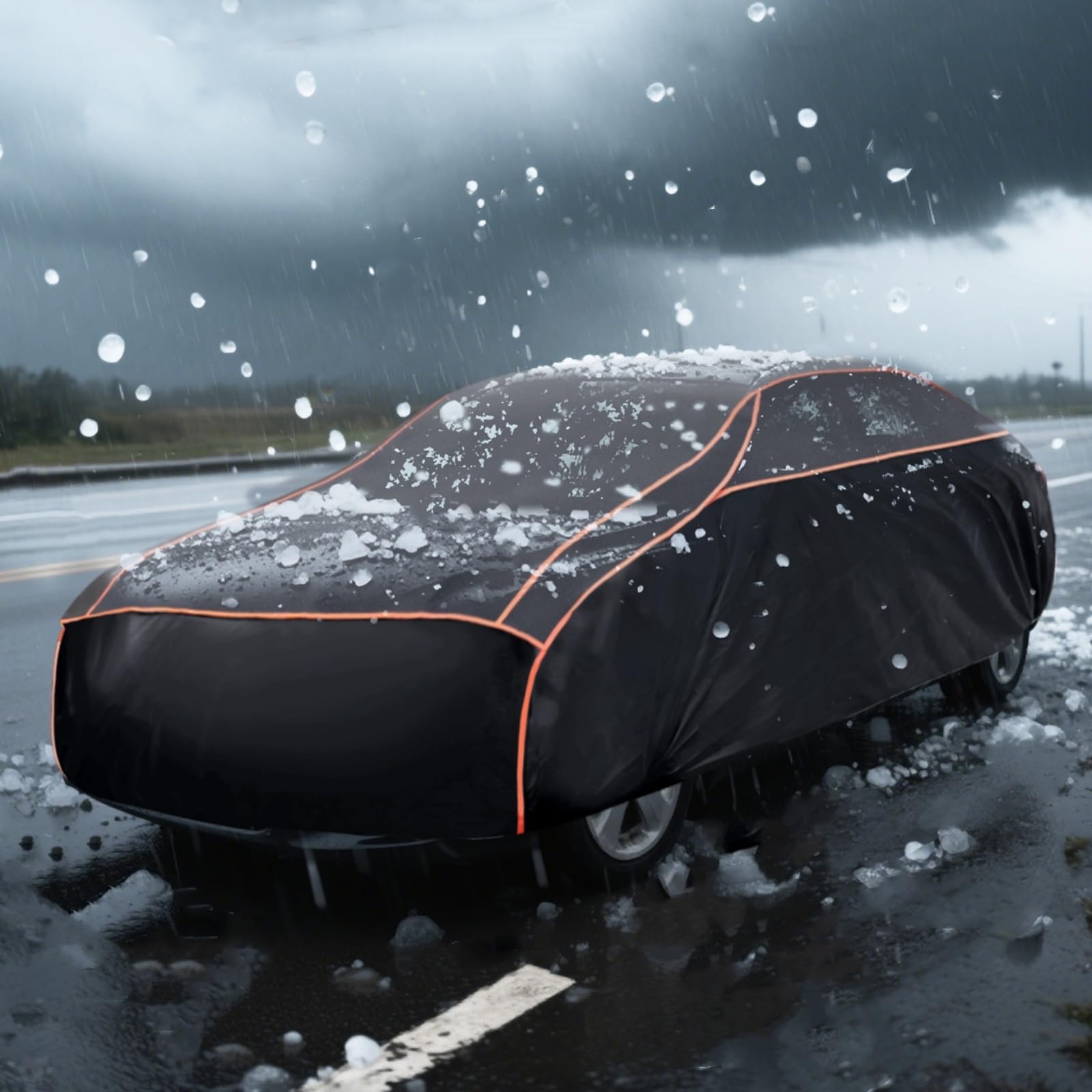 Hail Protector Car Cover, Thickened Multi-Layered EVA Car Hail Protector Size A2 Fit for Toyota Corolla, Honda Civic, Kia Forte,