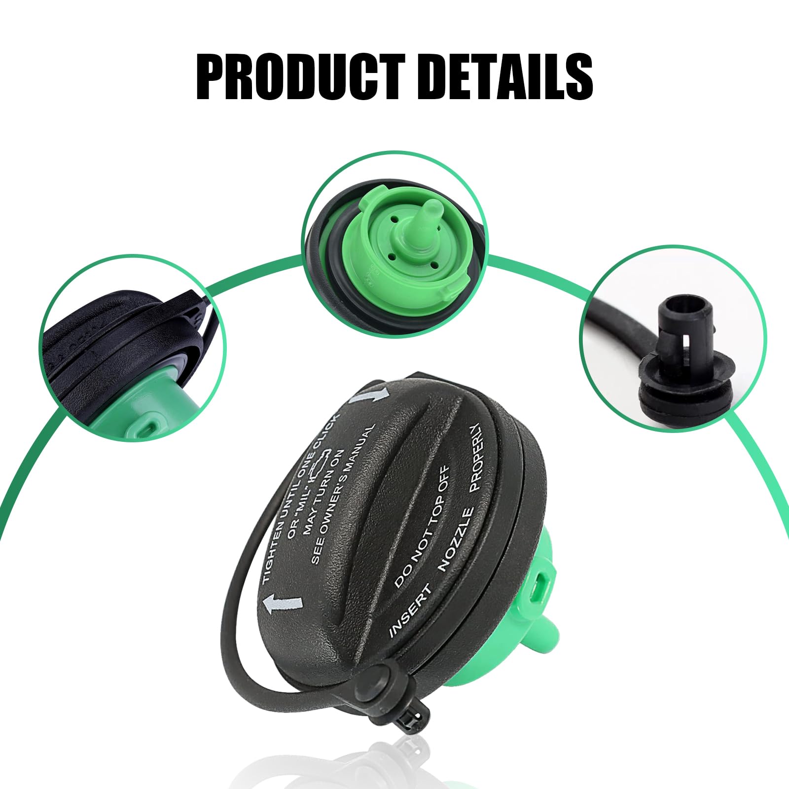 Tesnaao 1 Pc Car Fuel Tank Cap, Fuel Filler Cap Replacement Parts 5C0201550T 5Q0201550L, Tightly Sealed Waterproof And Dustproof