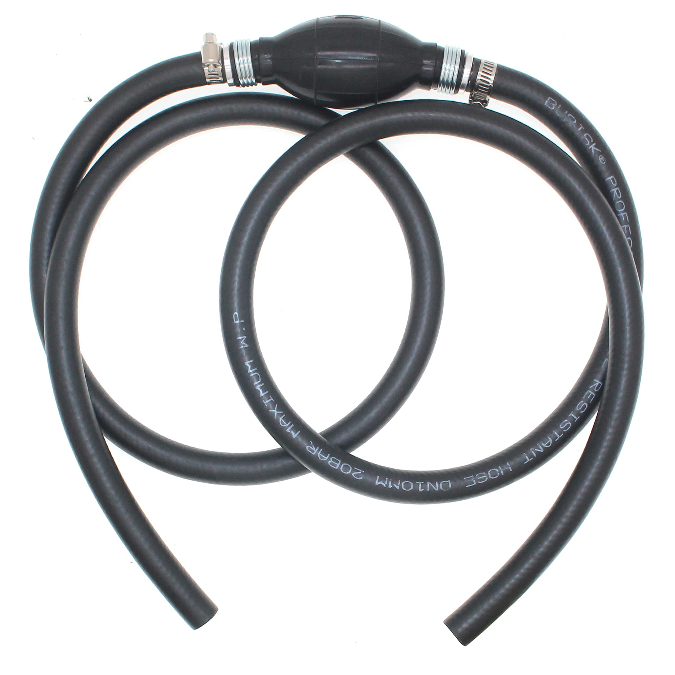Fuel Line Assembly 3/8' Inner Dia 5/8' 6Ft Outer Dia Hose Line Marine Outboard Boat Motor Rvs Fuel Assembly With Primer Bulb Steel Hose Clamps