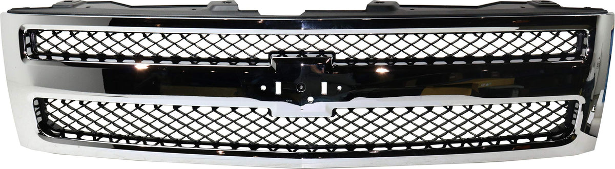 Garage-Pro Grille Assembly Compatible with 2007-2013 Chevrolet Silverado 1500 Chrome Shell with Textured Black Insert