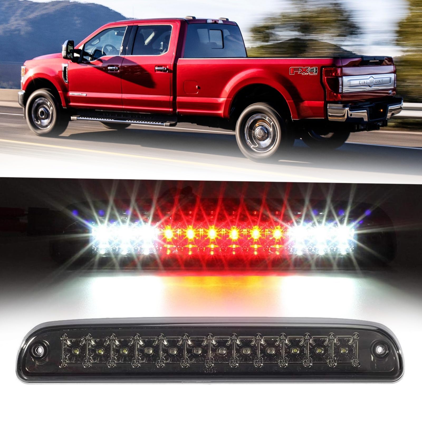 Cxdar Third 3rd Brake Light LED for 1999-2016 Ford F250 F350 F450 F550 Super Duty, High Mount Rear Brake Lights Assembly for 99-