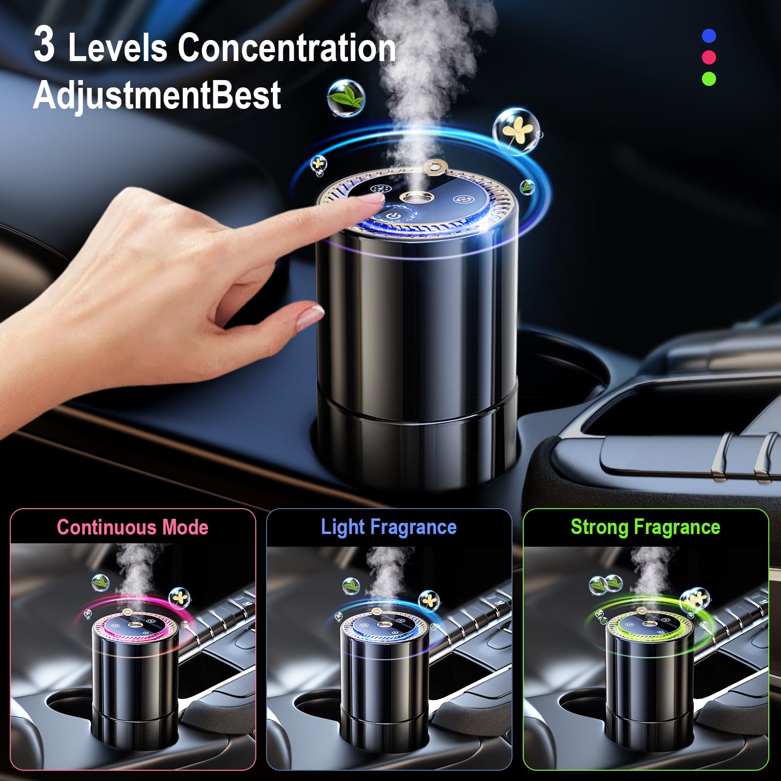 Smart Car Air Freshener,150ML Natural Fragrance Car Scents Air Freshener with Star Projector,300 Days Long Lasting, Car Essentia