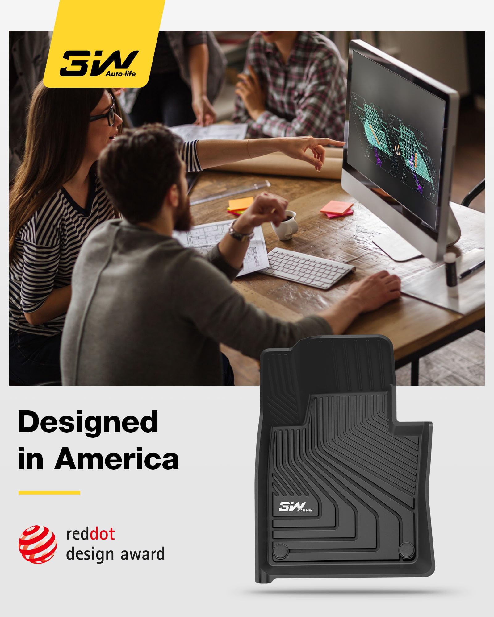 3W Floor Mats & Cargo Liner Fit Volvo Xc60 2018-2024 2025 (Not For Hybrid) Tpe All Weather Custom Fit T5 T6 Momentum Full Set Ha