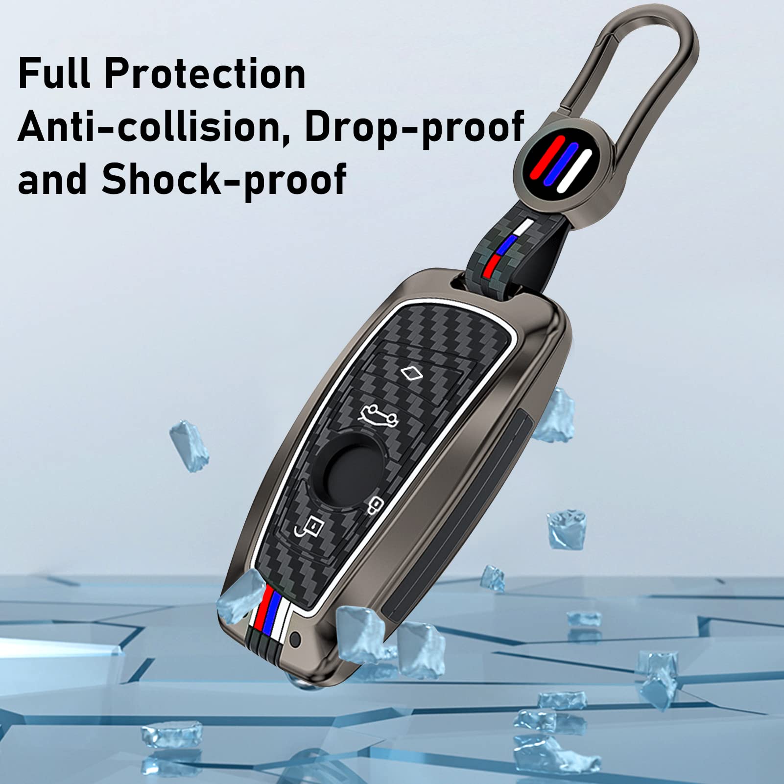 Jaronx Compatible With Bmw Key Fob Cover 1'F20/2'F22/3'F30/4'F32/5'F10/6'F11/7'F01/X3 F25/X4 F26/M3 M4 M5 M6, Metal Keyfob Cover