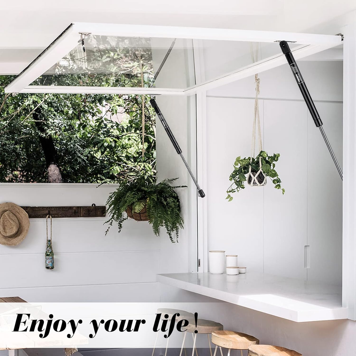 Veapgoo 20 Inch 80Lb/356N Gas Shock Strut Spring For Rv Bed Boat Bed Cover Door Lids Cabinet Lid Shed Window And Other Custom He