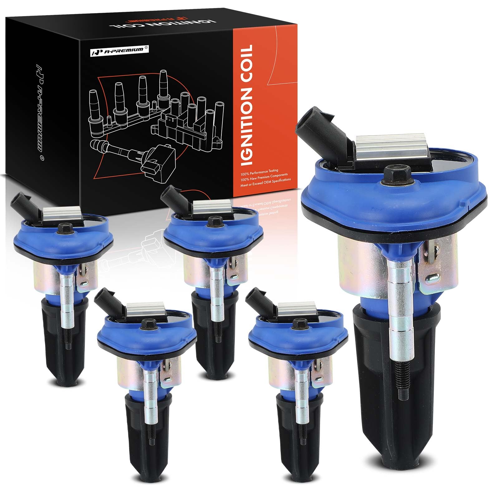 A-Premium (Blue) Engine Ignition Coil Pack Compatible With Chevy Colorado 2004-2006 & Gmc Canyon 2004-2006 & Hummer H3 2006 & Is