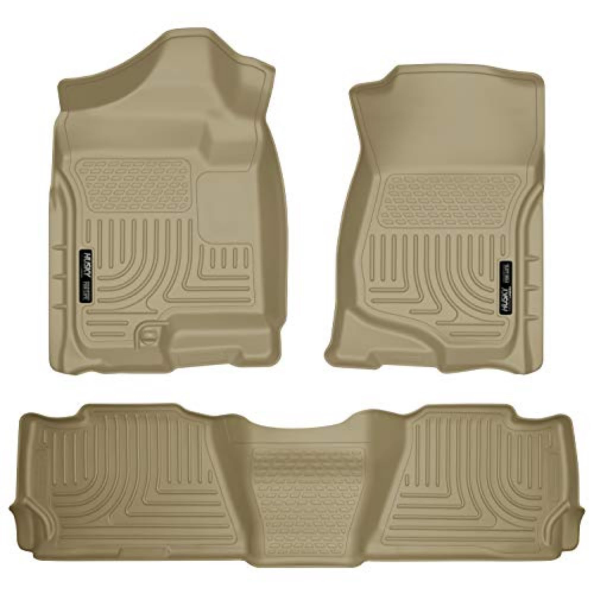 Husky Liners Weatherbeater Floor Mats | Fits 2007-2014 Cadillac Escalade, Chevrolet Tahoe & GMC Yukon | Front & 2nd Row, 3-pc Ta