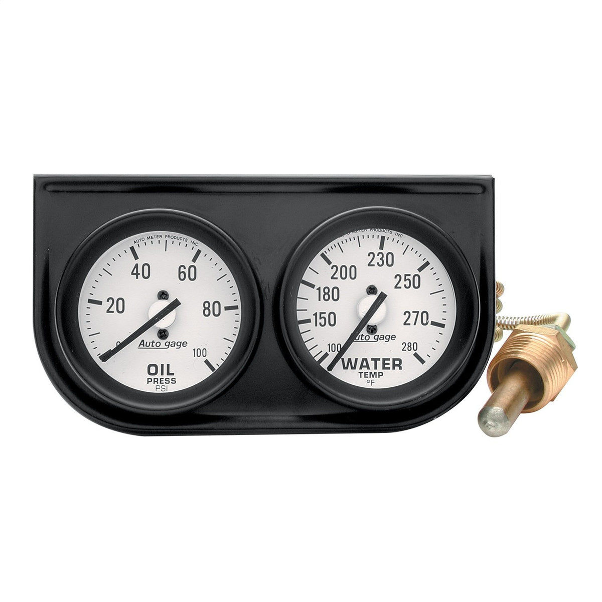 Auto Meter 2326 Auto Gage Black 2 Mechanical Two-Gauge Console, 2.3125 In.