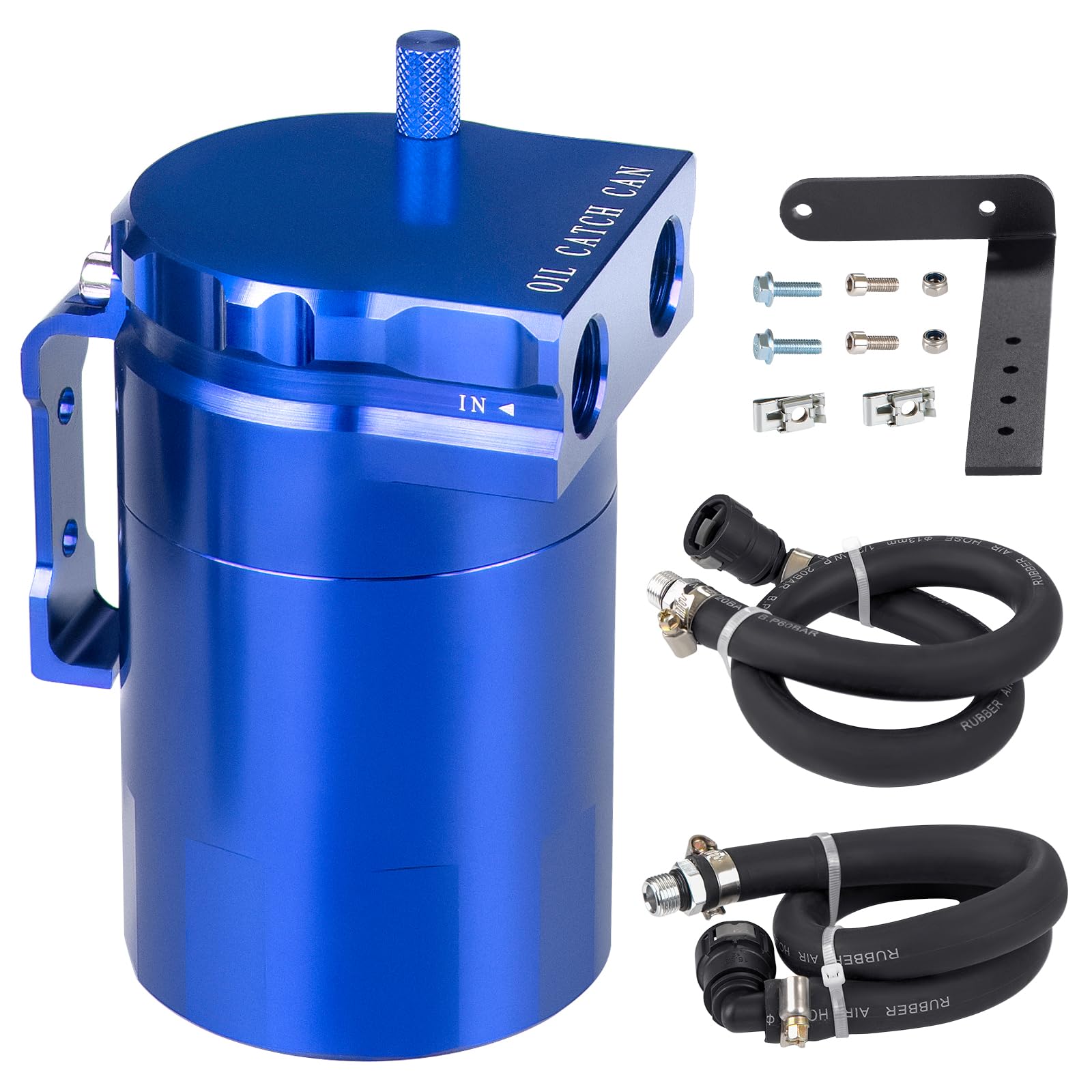 Jdmon Oil Catch Can, Passenger Side Oil Separator Compatible With Ford F150 2.7Eb 3.5Eb 5.0L Passenger Side 2011-2021, Expedition 3.5L Ecoboost 2018-2021, Raptor 3.5L Ecoboost 2017-2021, 350Ml Blue