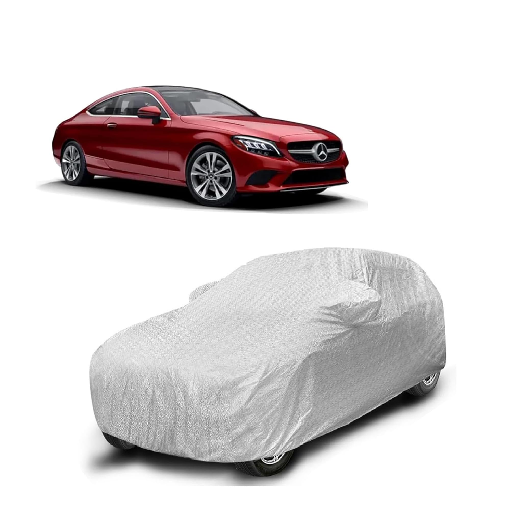 Sulfar 100% Waterproof Car Body Cover Compatible with Mirror for Mercedes Benz C200 with Long Lasting Durable Material (Triple S