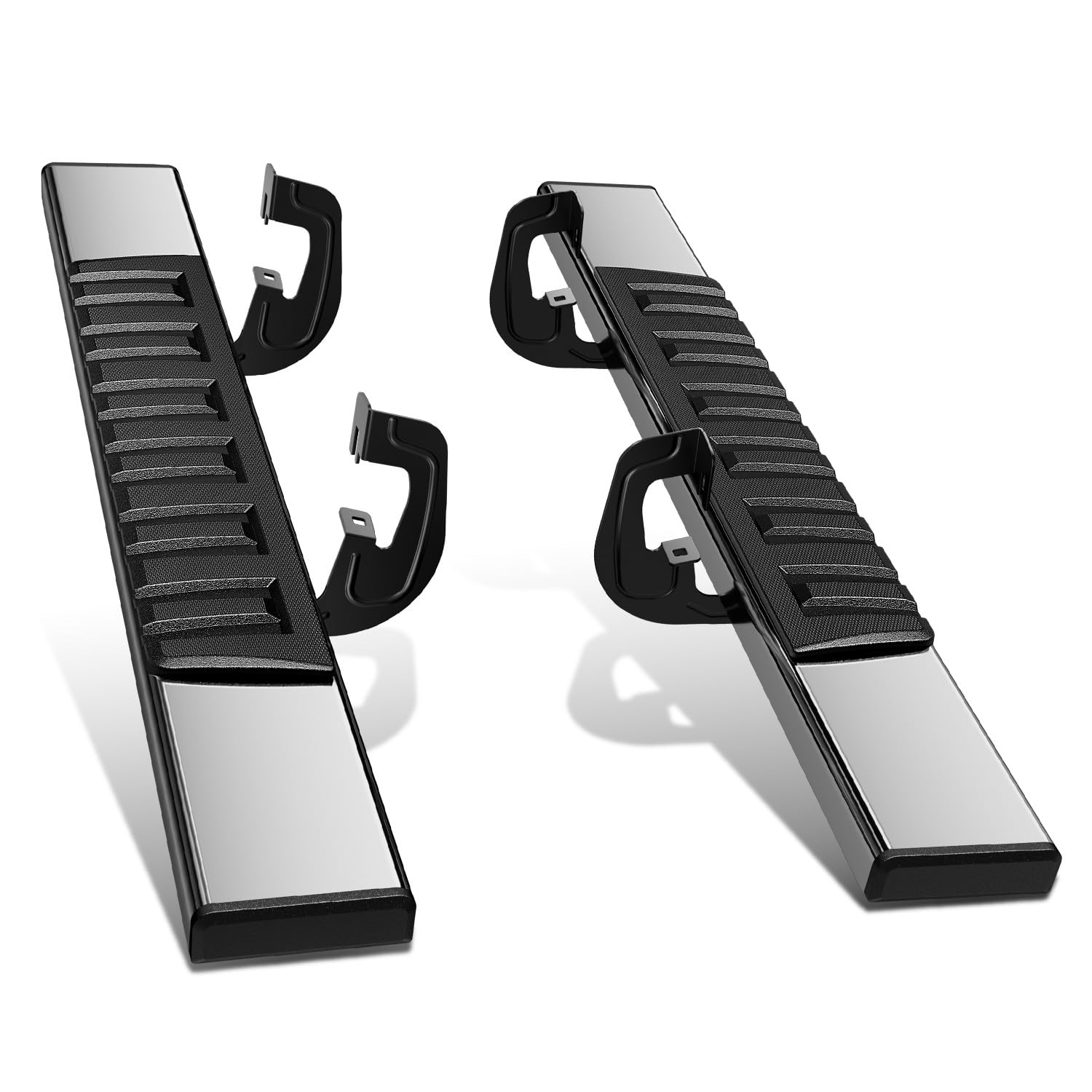 DNA MOTORING 6.75 Wide Flat Running Boards Side Step Bars Compatible with 2007-2018 Chevy Silverado GMC Sierra 1500/2007-2019 