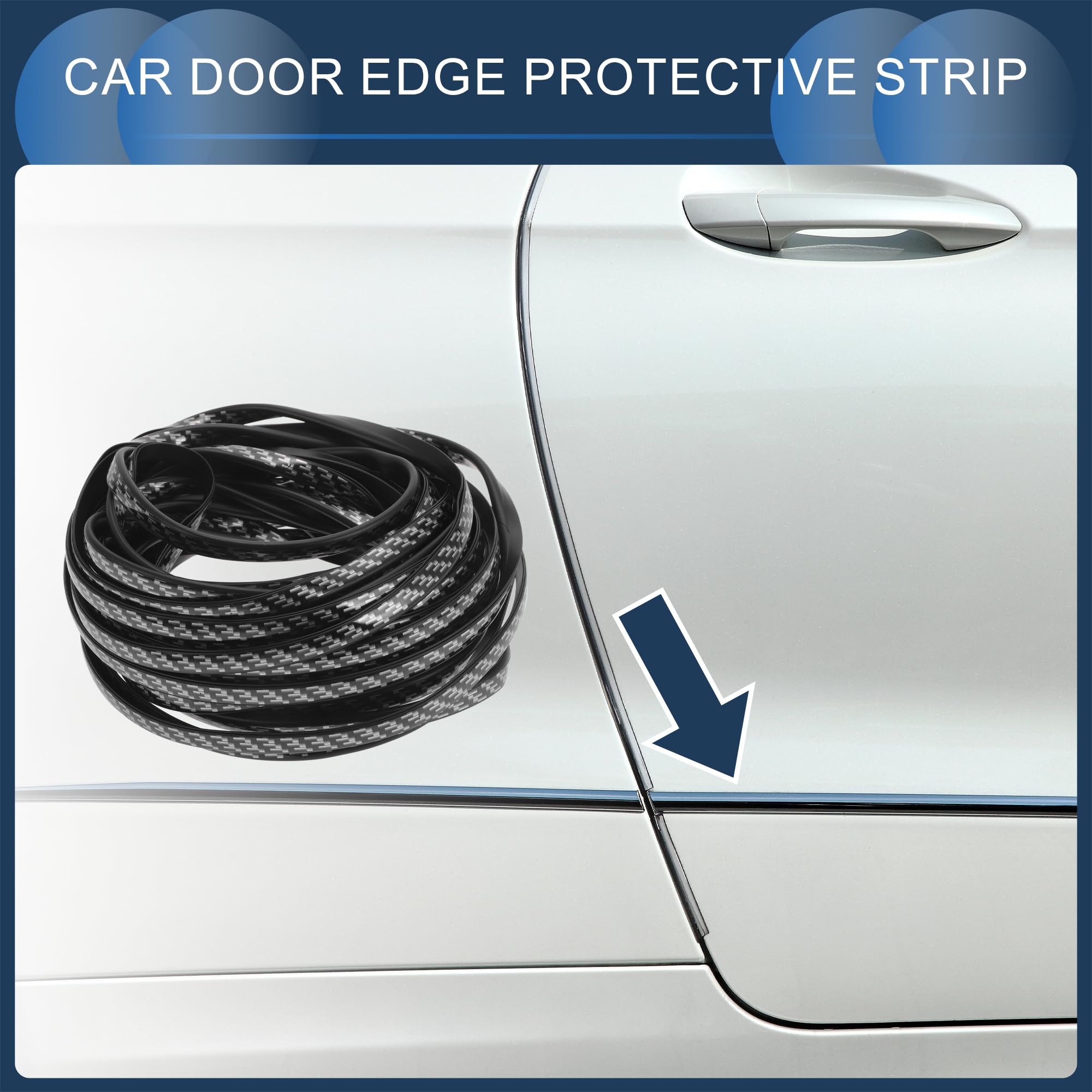INFINAUTO Universal Car Door Edge Guards, Exterior 32.81ft U-Shaped Door Scratch Protection Guard PVC Chrome Black Carbon Fiber