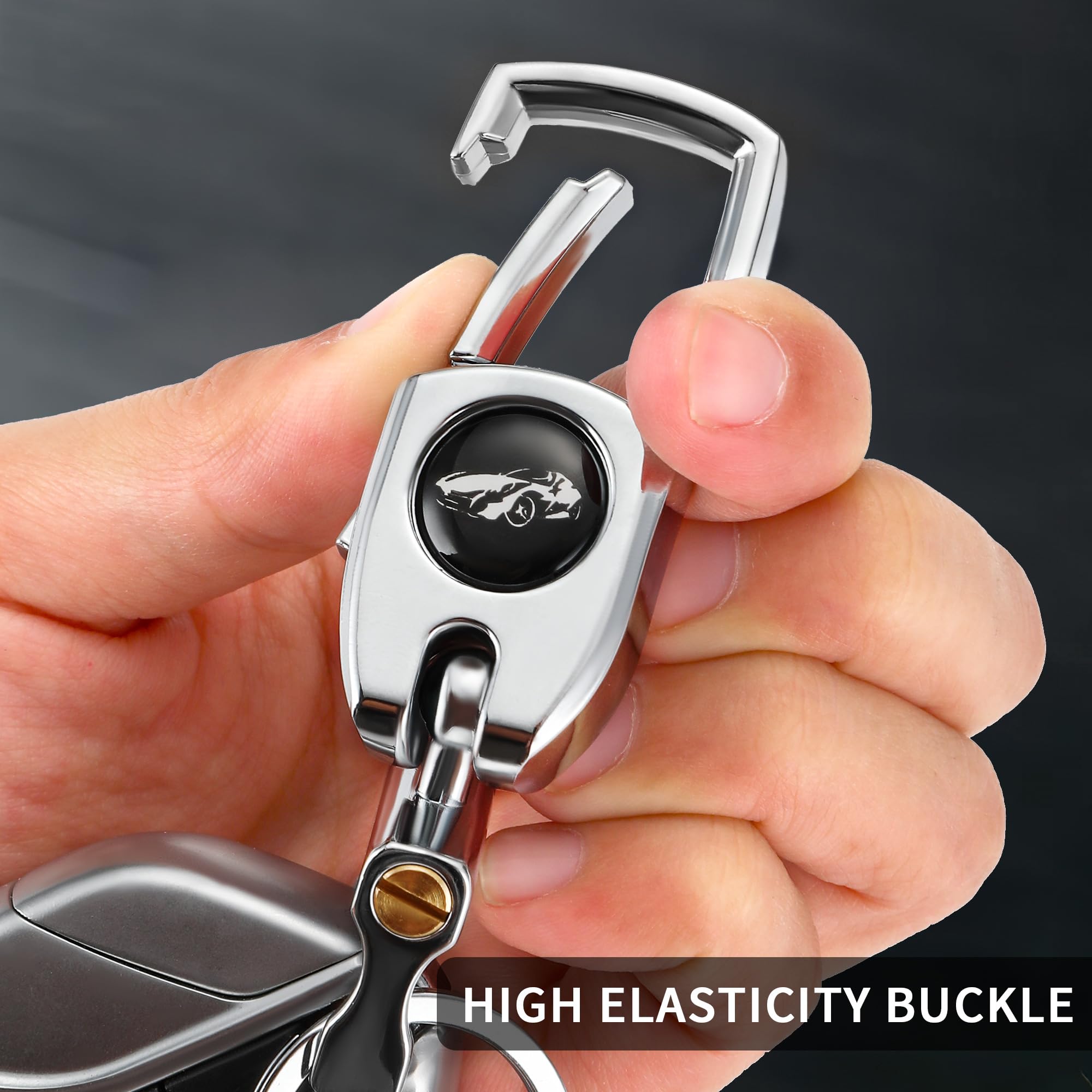 Gkeygo Keychain Carabiner For Keys, Heavy Duty Car Key Chain With 4 Key Rings Quick Release -Keychains Organizer For Men And Wom