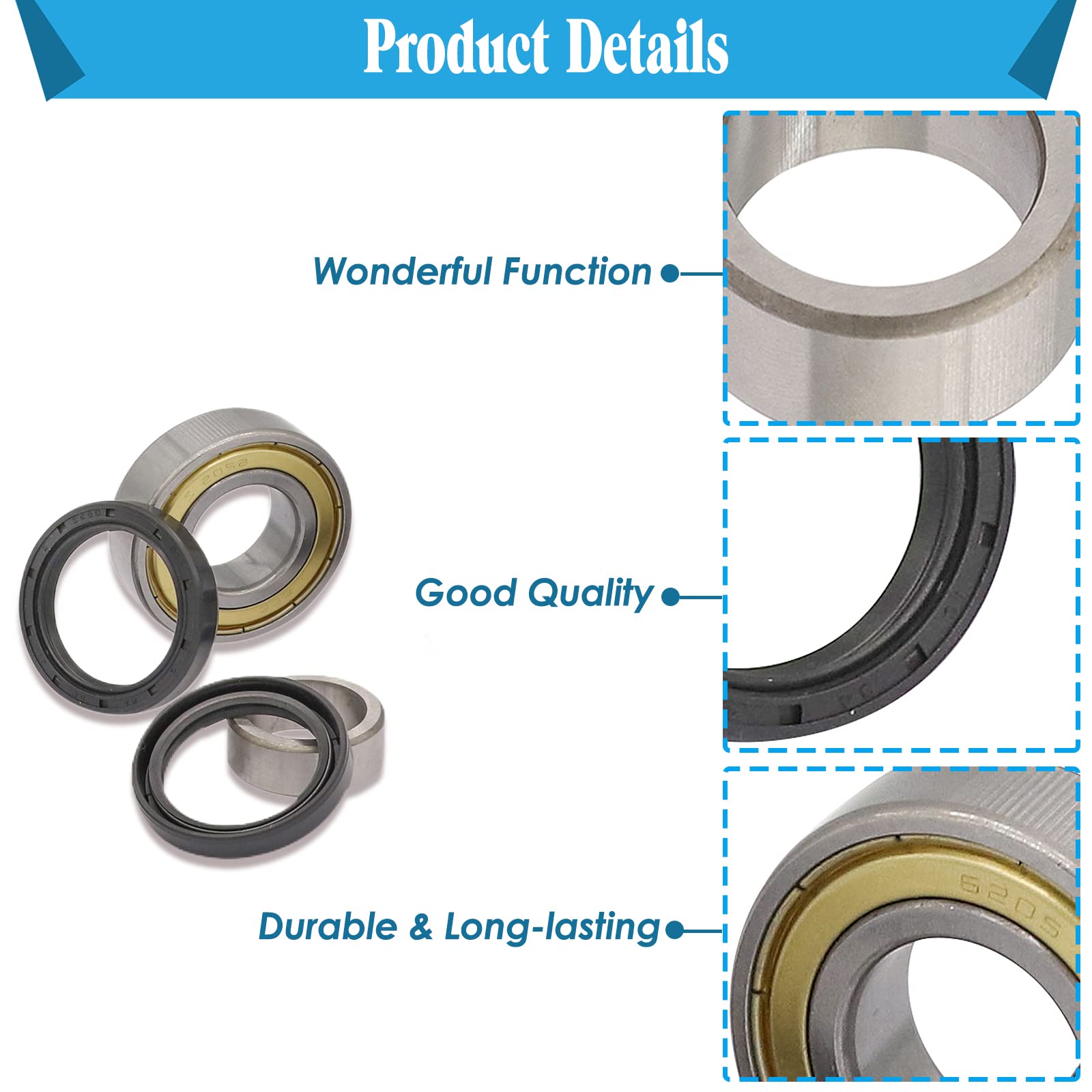 Cartclan Rear Axle Bearing Bushing & Oil Seal Kit For Club Car Ds & Precedent 1986-2014 Electric Golf Cart Oem 1011291 1014207 1013794