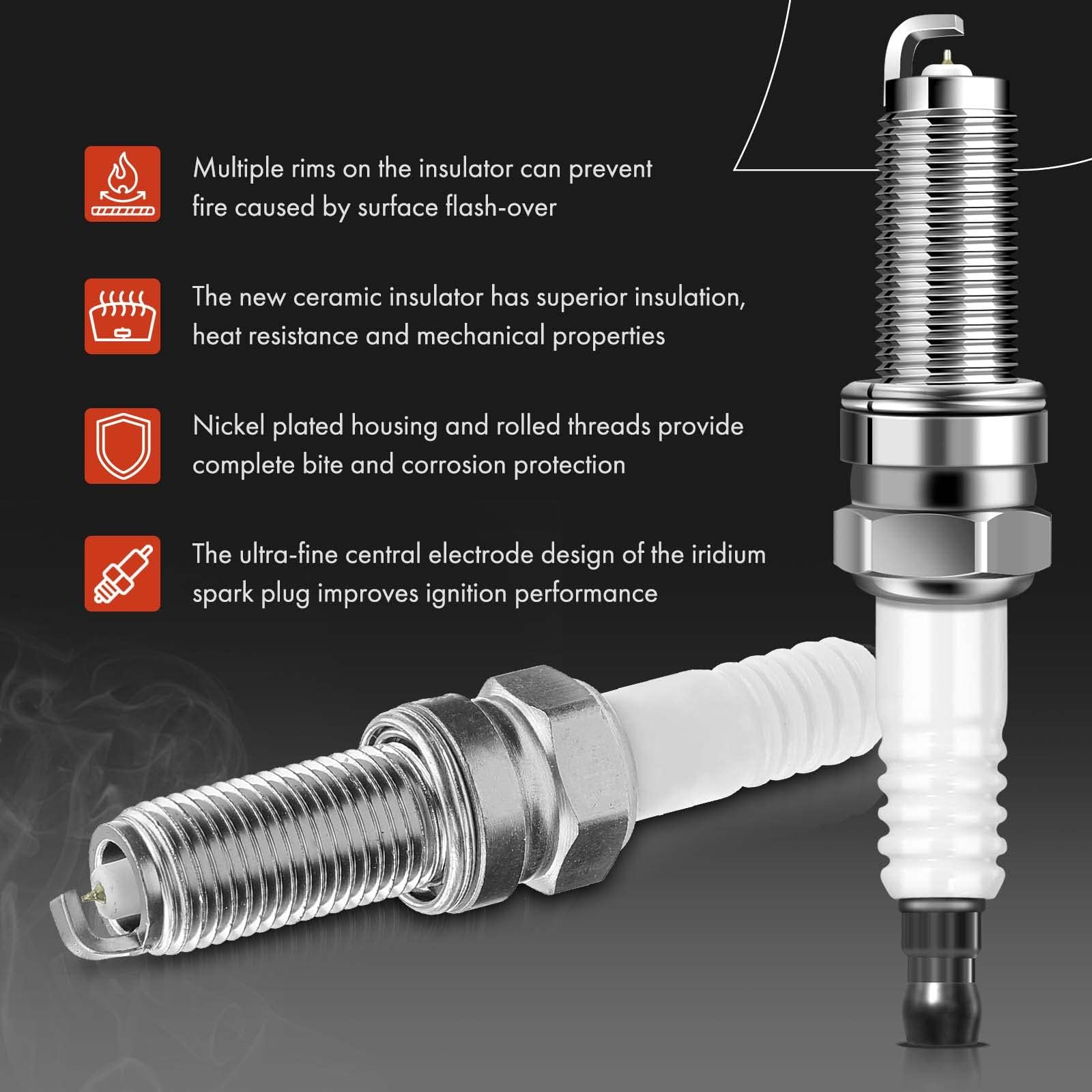 A-Premium Set of 6 (Black) Ignition Coil Pack and Iridium Spark Plugs Compatible with Jeep Grand Cherokee 2011-2015, Wrangler 20