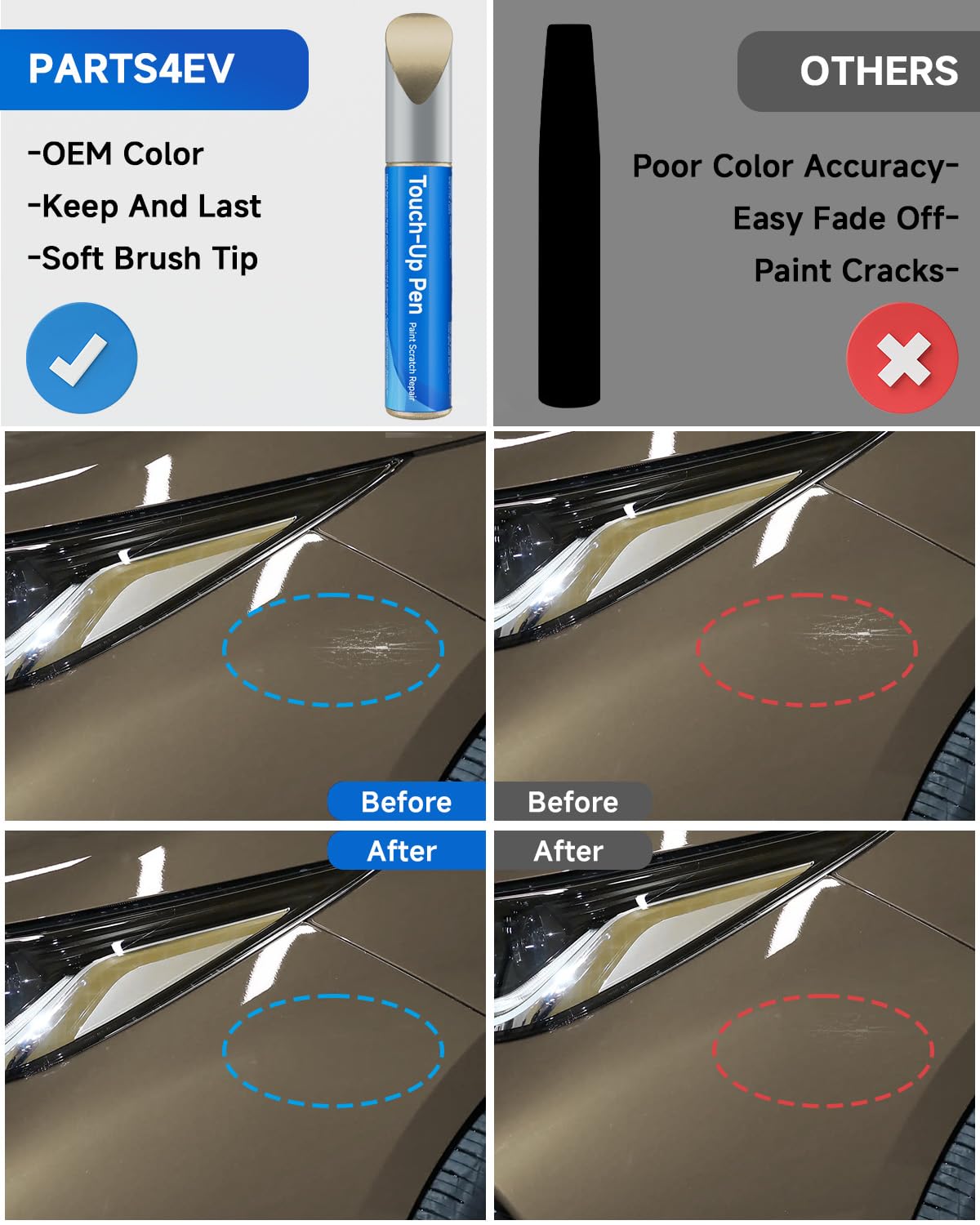 Touch Up Paint Compatible with Toyota Exact Match Touch Up Paint Car Scratch Repair (Quicksand(4V6))