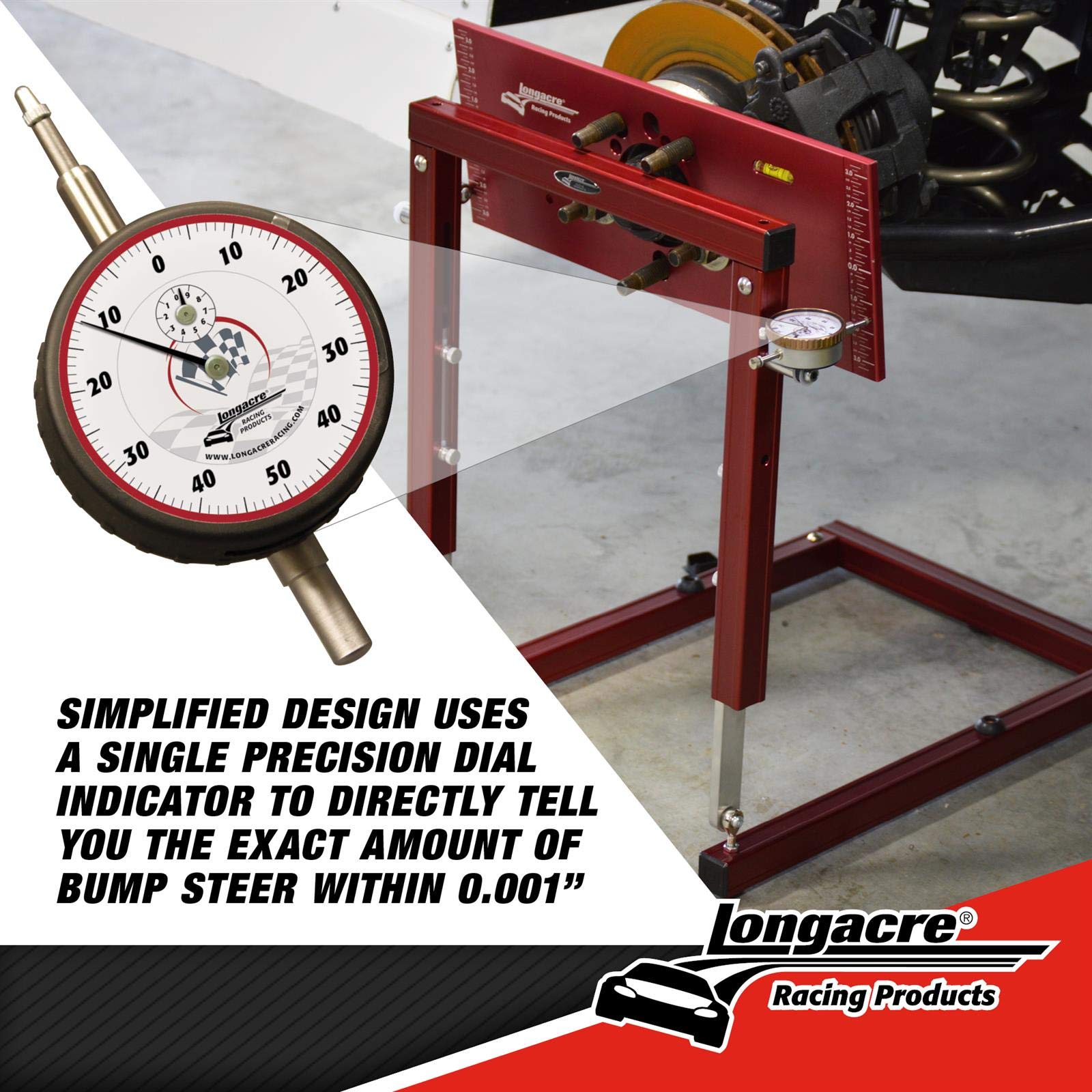 Longacre 52-79005 Precision Bump Steer Gauge W/Billet Plate