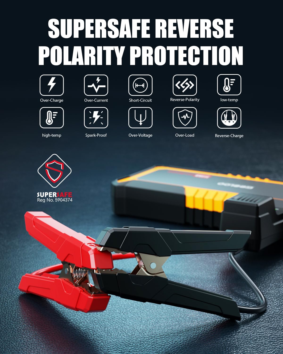 Gooloo Gp3000 Jump Starter, 3000A Portable Car Jump Starter For Up To 10.0L Gas Engines & 8.0L Diesel, 12V Supersafe Lithium Jum