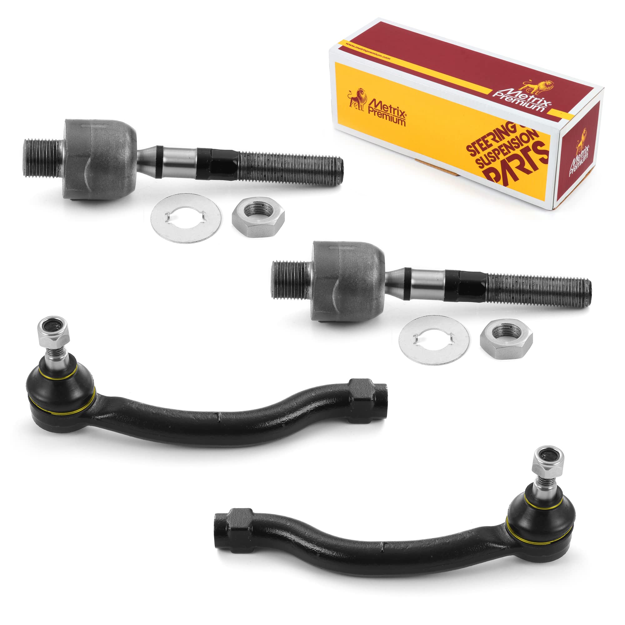 Metrix Premium Chassis Parts - 4 Pc Inner & Outer Tie Rod End Kit Fits 2004-2008 Acura Tl, Replacement Ev80210, Es800218, Es800217, Made In Europe