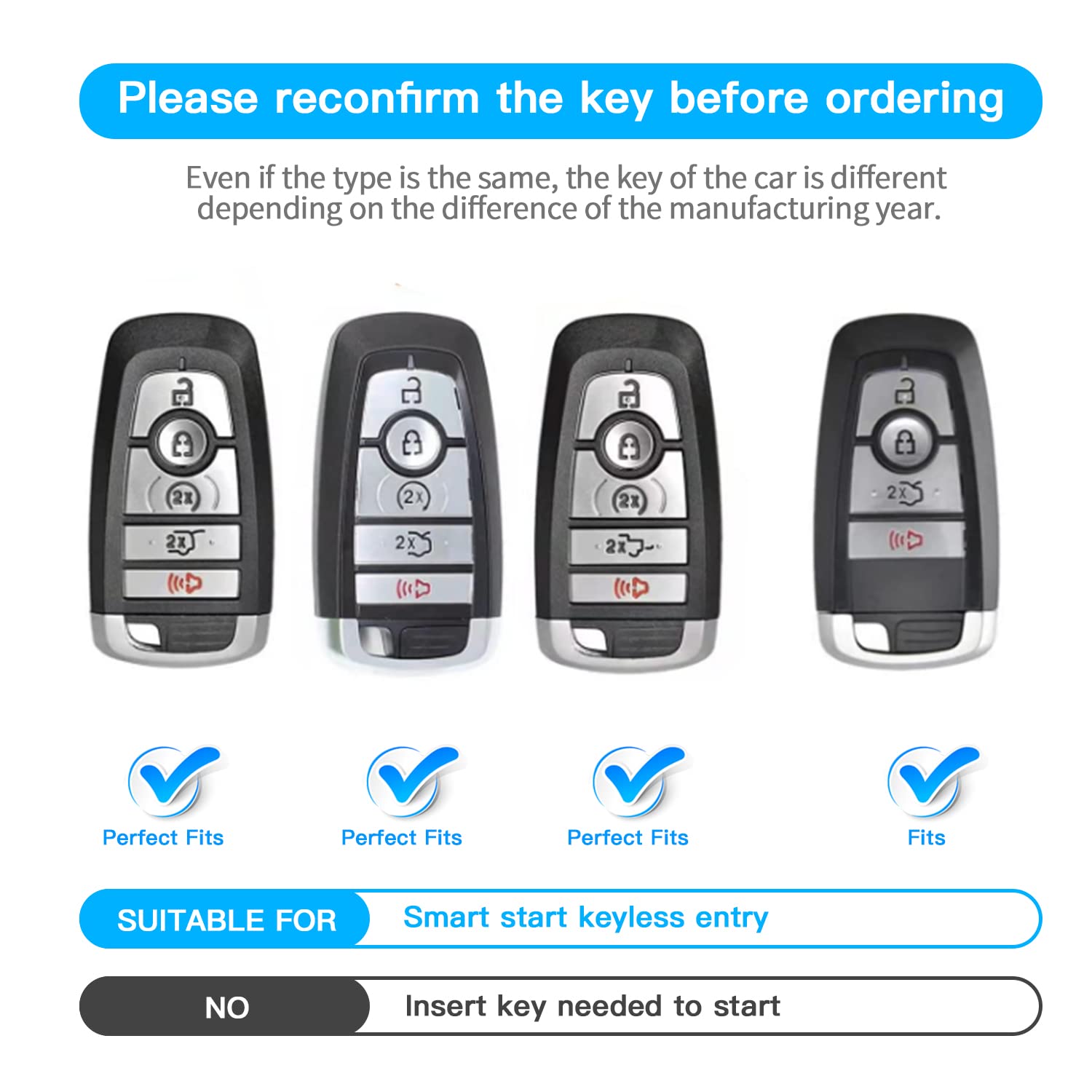 For Ford Key Fob Cover With Keychain, Soft Tpu Key Case Shell Full Protection For Ford Explorer Fusion Escape Edge Expedition F150 F250 F350 F450 F550 Maverick Mustang(Black)